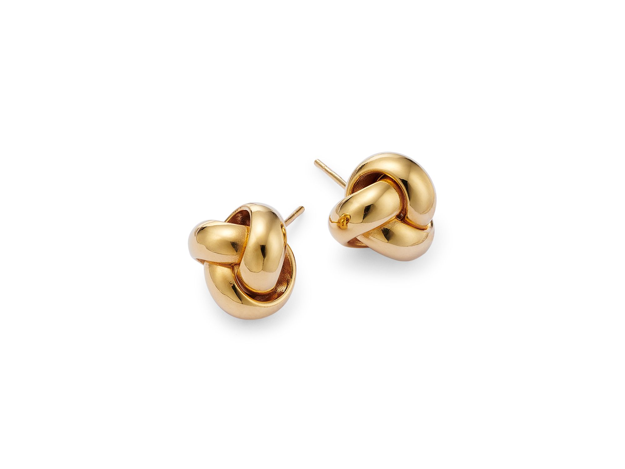 Love Knot Stud Earrings in 14K Yellow Gold — Image 4