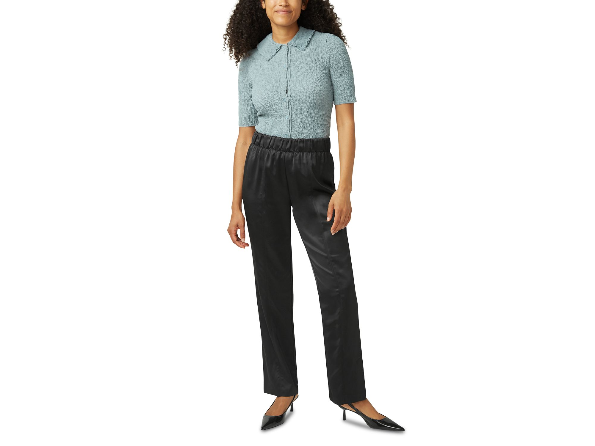 Satin Wide Leg Leggings — Image 3