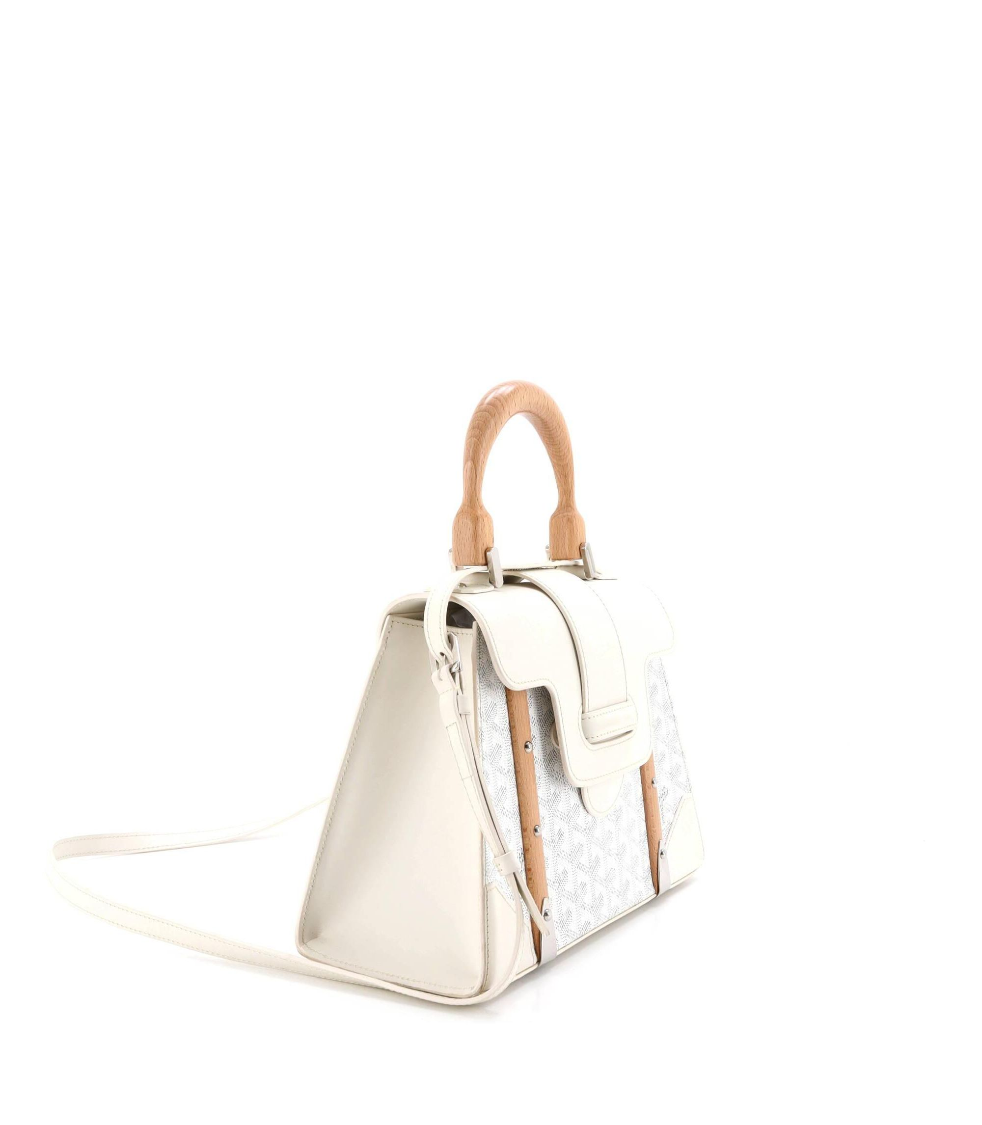 PM Saigon Top Handle Bag Coated Canvas with Leather — Image 4