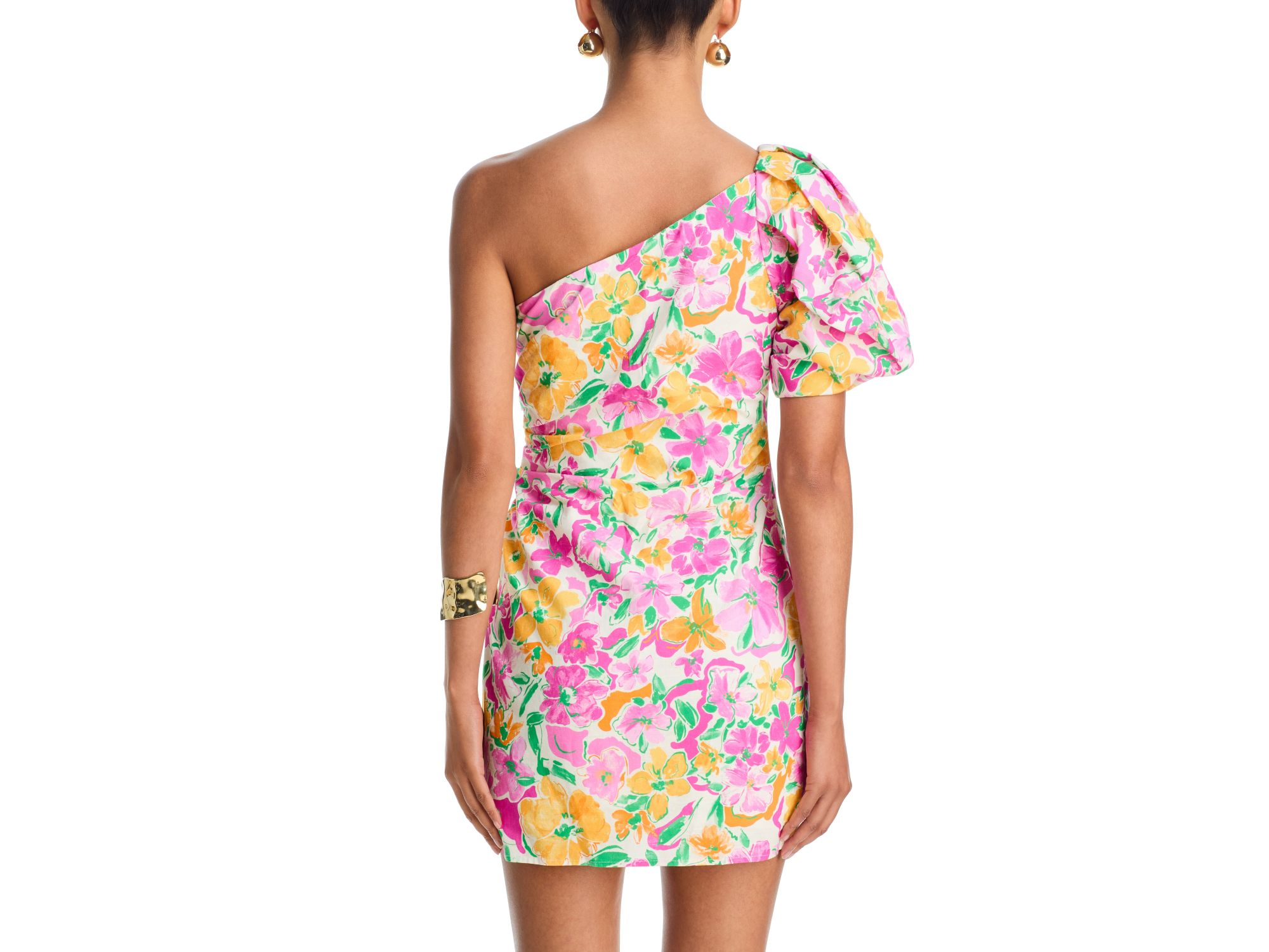 Floral One Shoulder Mini Dress - Exclusive — Image 3