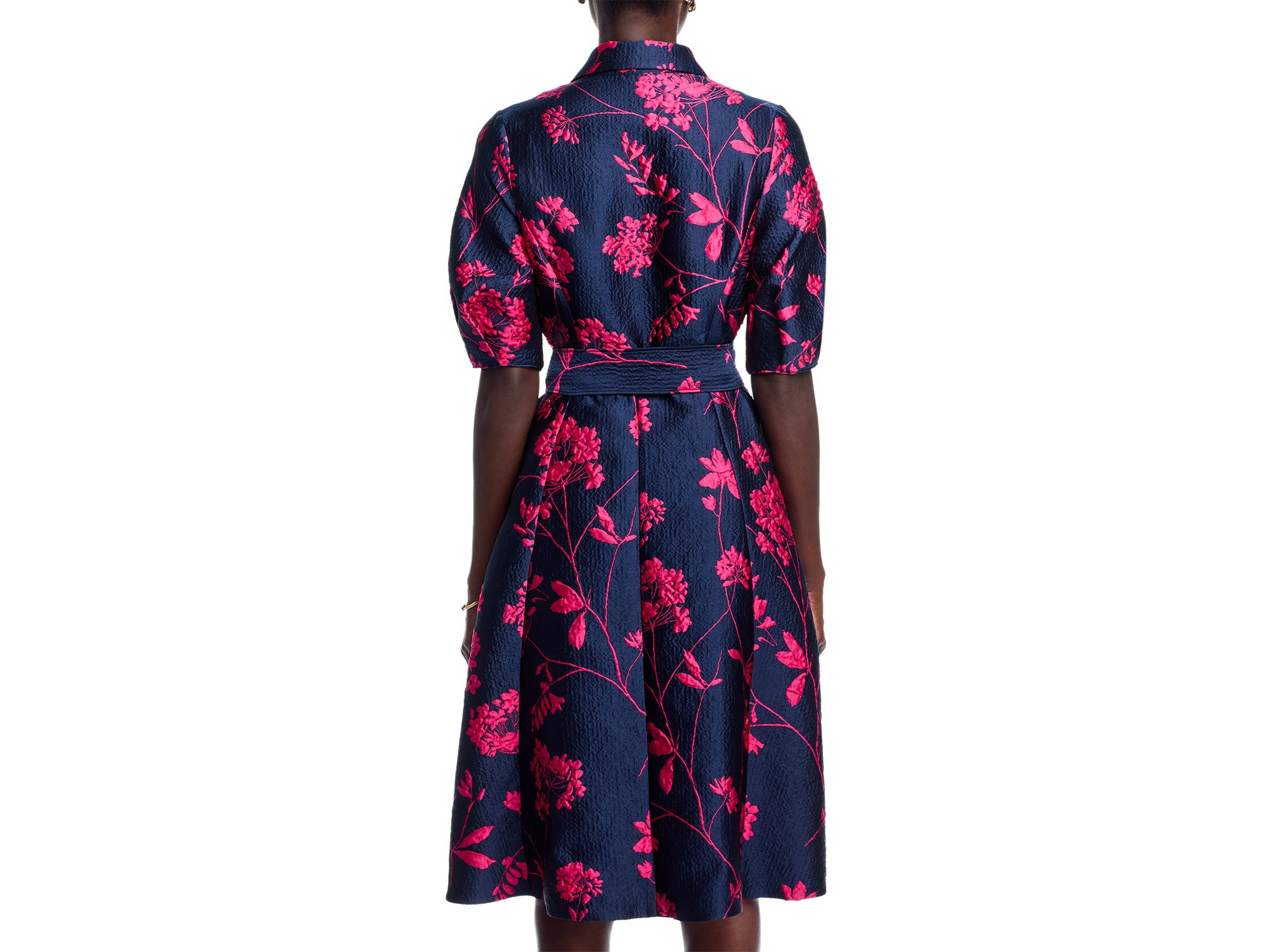 Jacquard Puff Sleeve Dress — Image 3