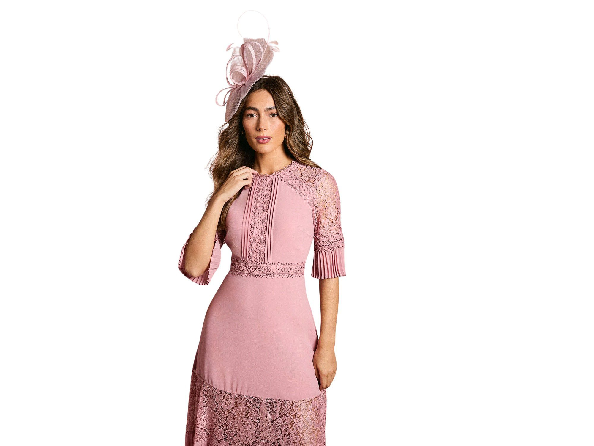 Lace Insert Midi Dress — Image 3
