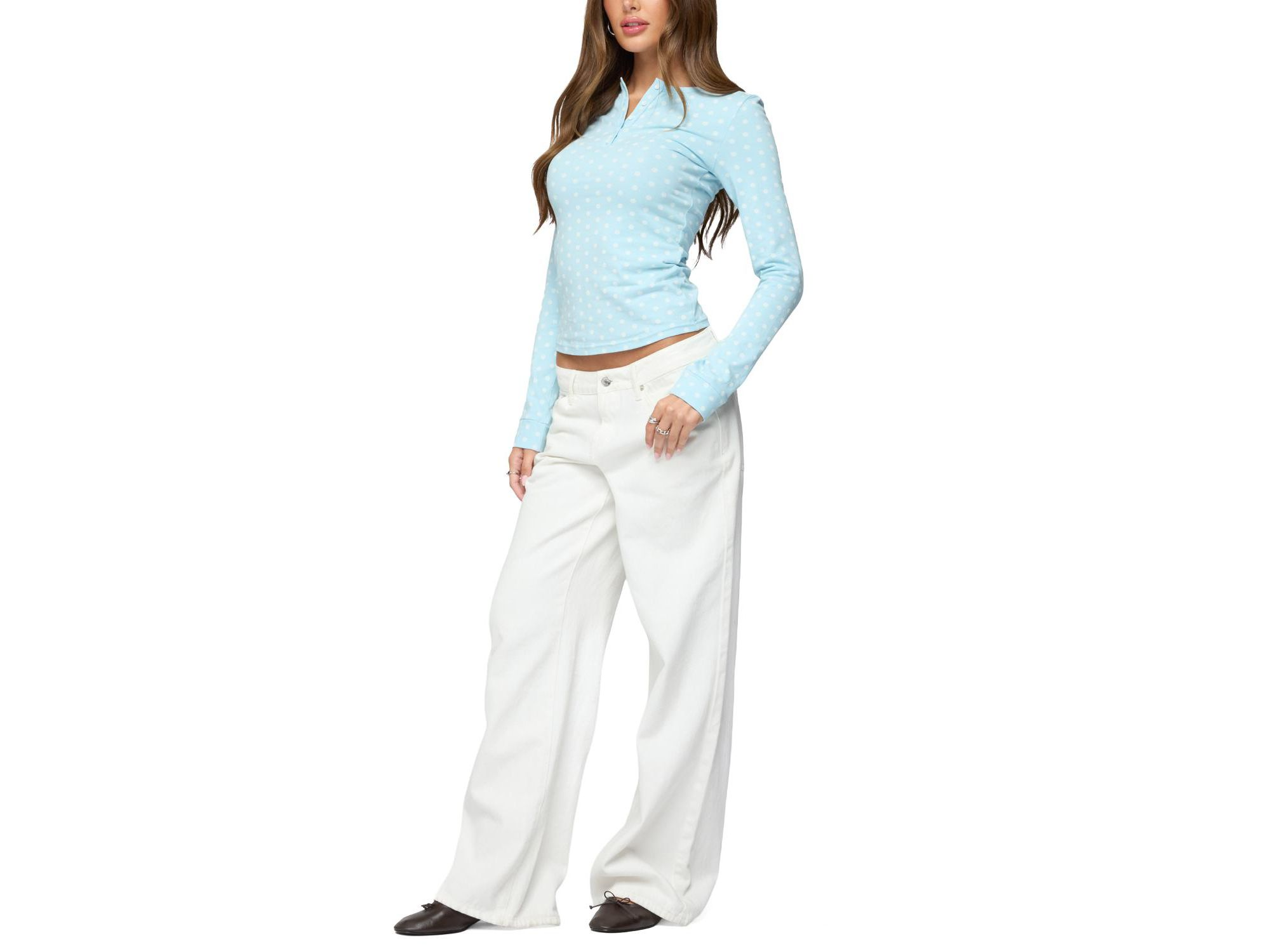 Keana Polka Dot Henley Top — Image 5