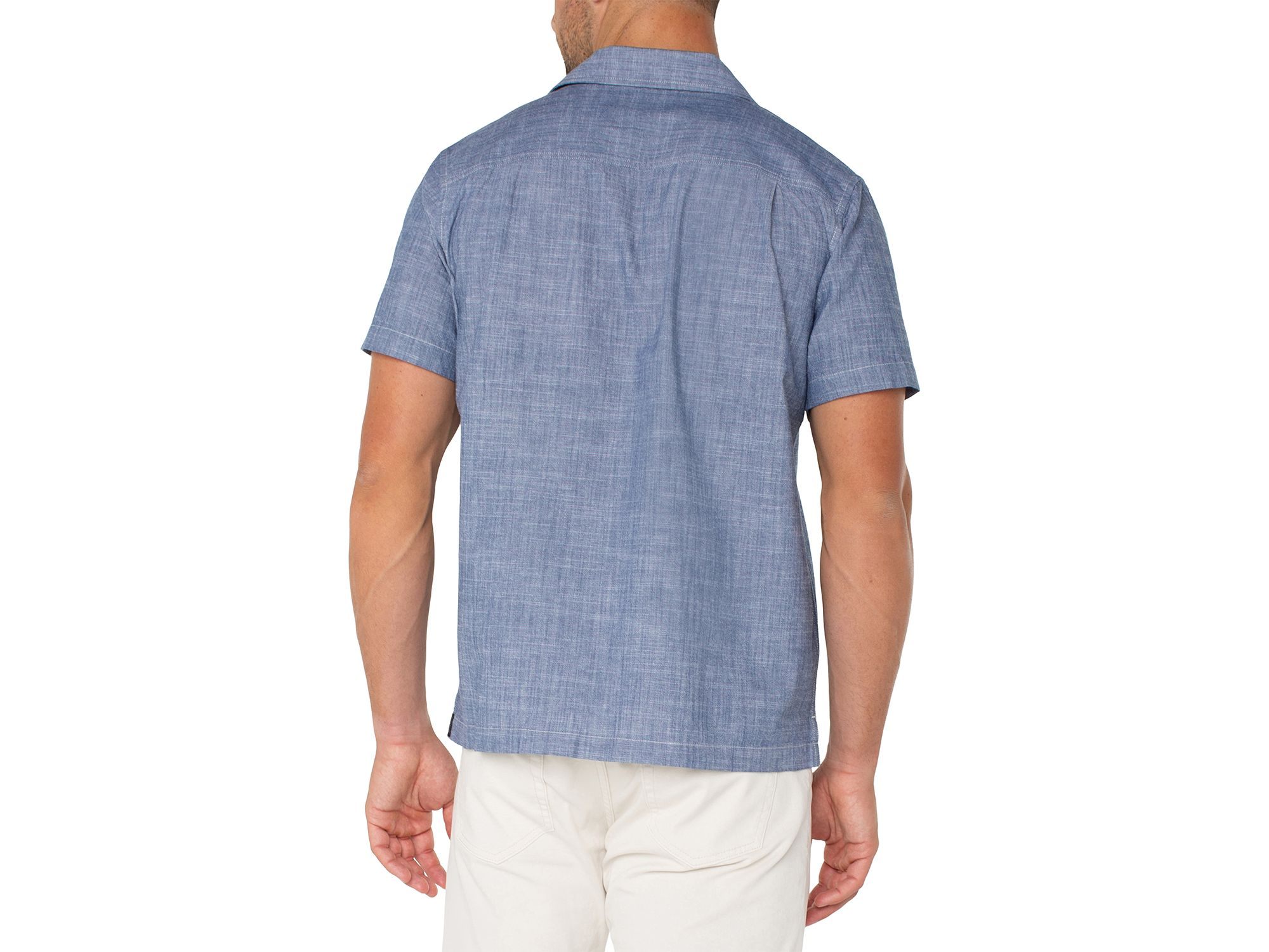 Short Sleeve Button Up Chambray Shirt — Image 4