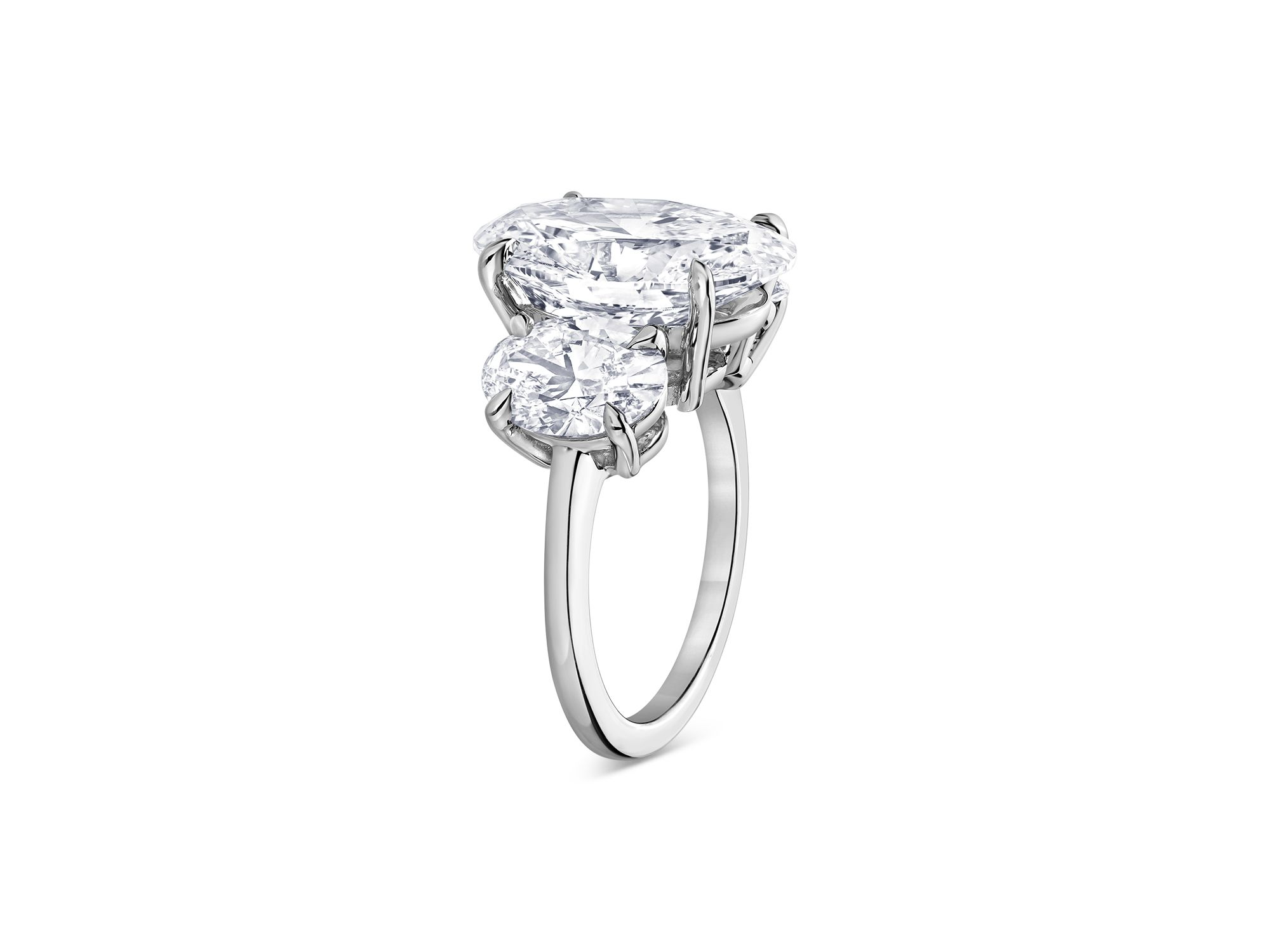 Certified Lab Grown Oval Diamond Engagement Ring in 18K White Gold, 10.45 tcw — Image 3