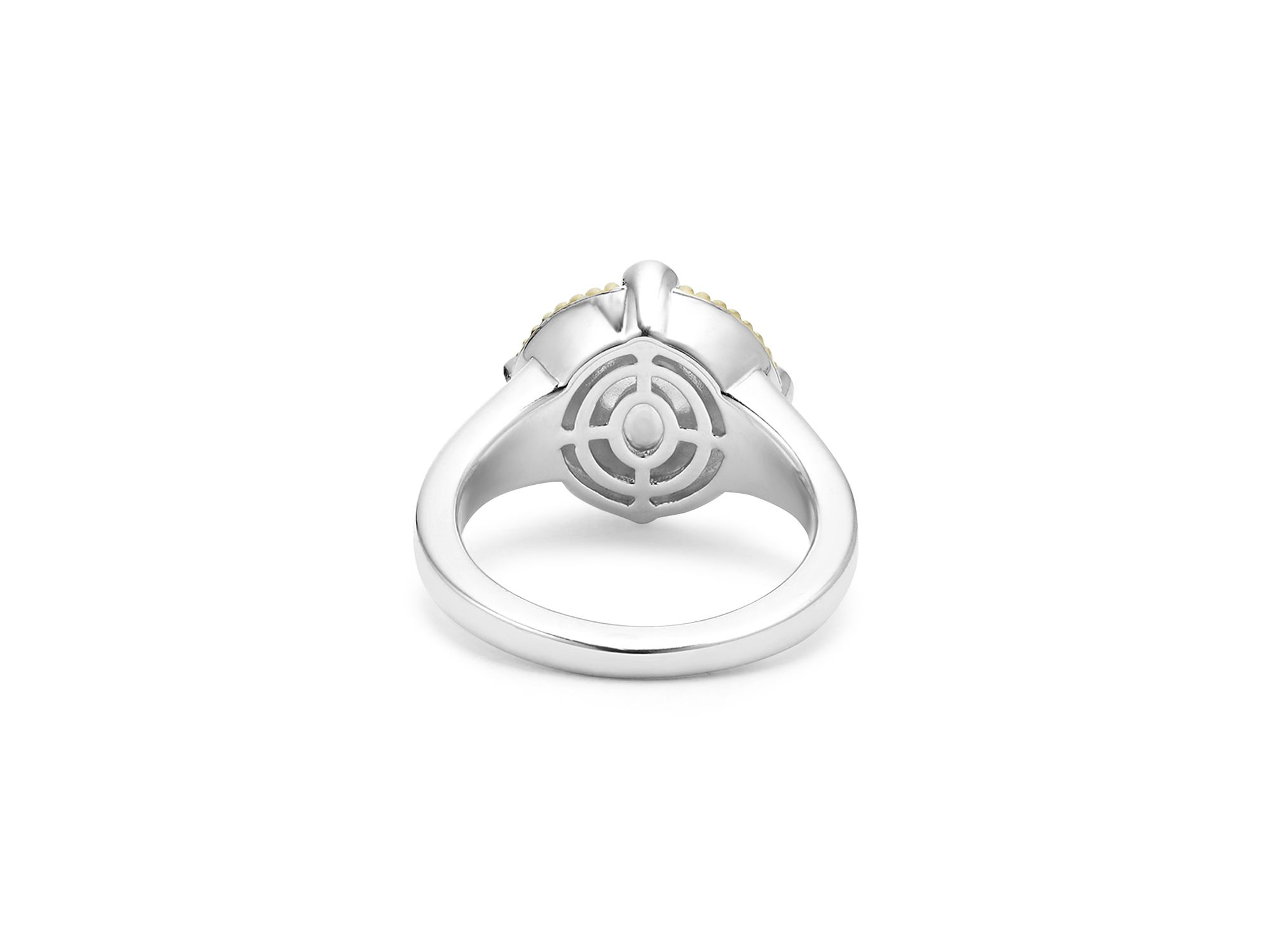 18K Yellow Gold & Sterling Silver Luna Black Tahitian Pearl & Diamond Halo Ring — Image 5