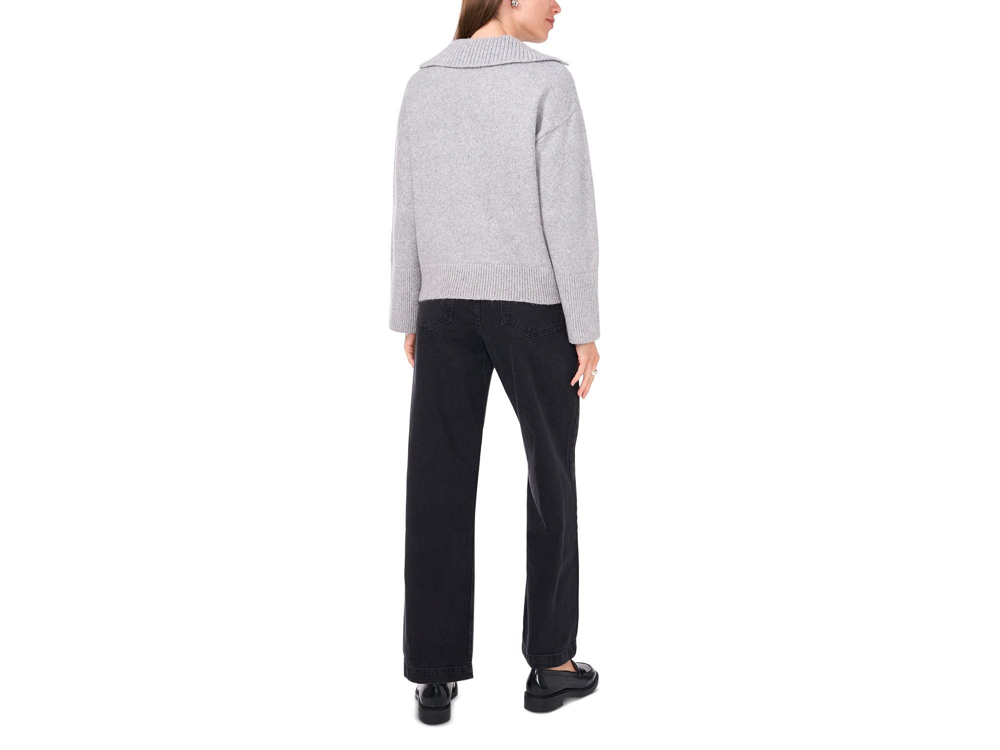 V Neck Spread Collar Sweater — Image 3