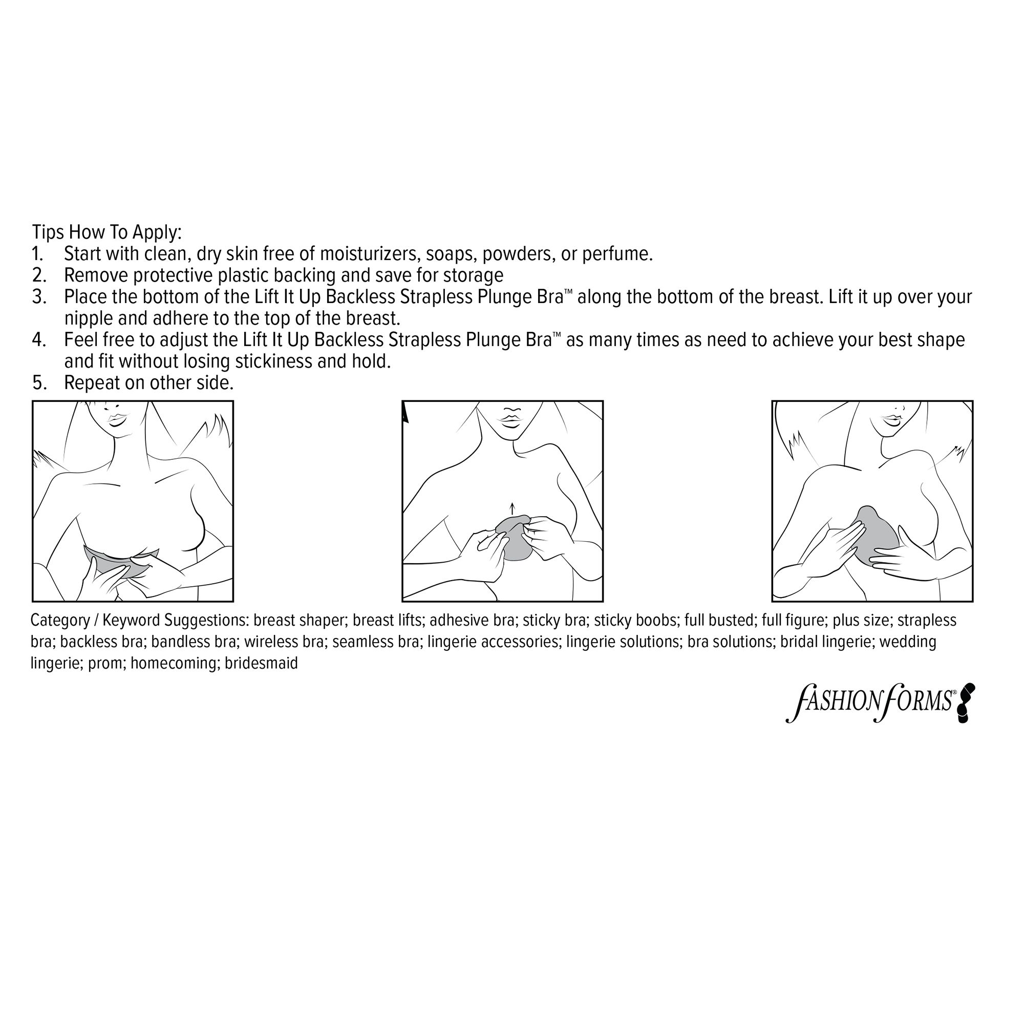Lift It Up Adhesive Strapless Backless Plunge Bra — Image 7
