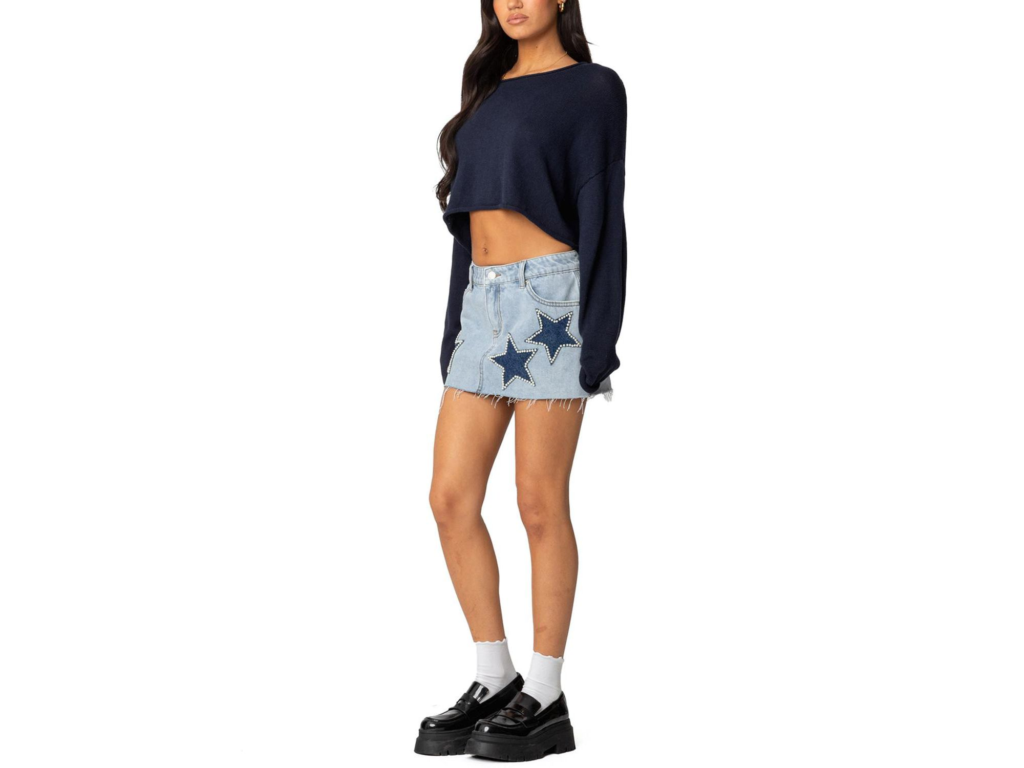 Shining Star Denim Mini Skirt — Image 3