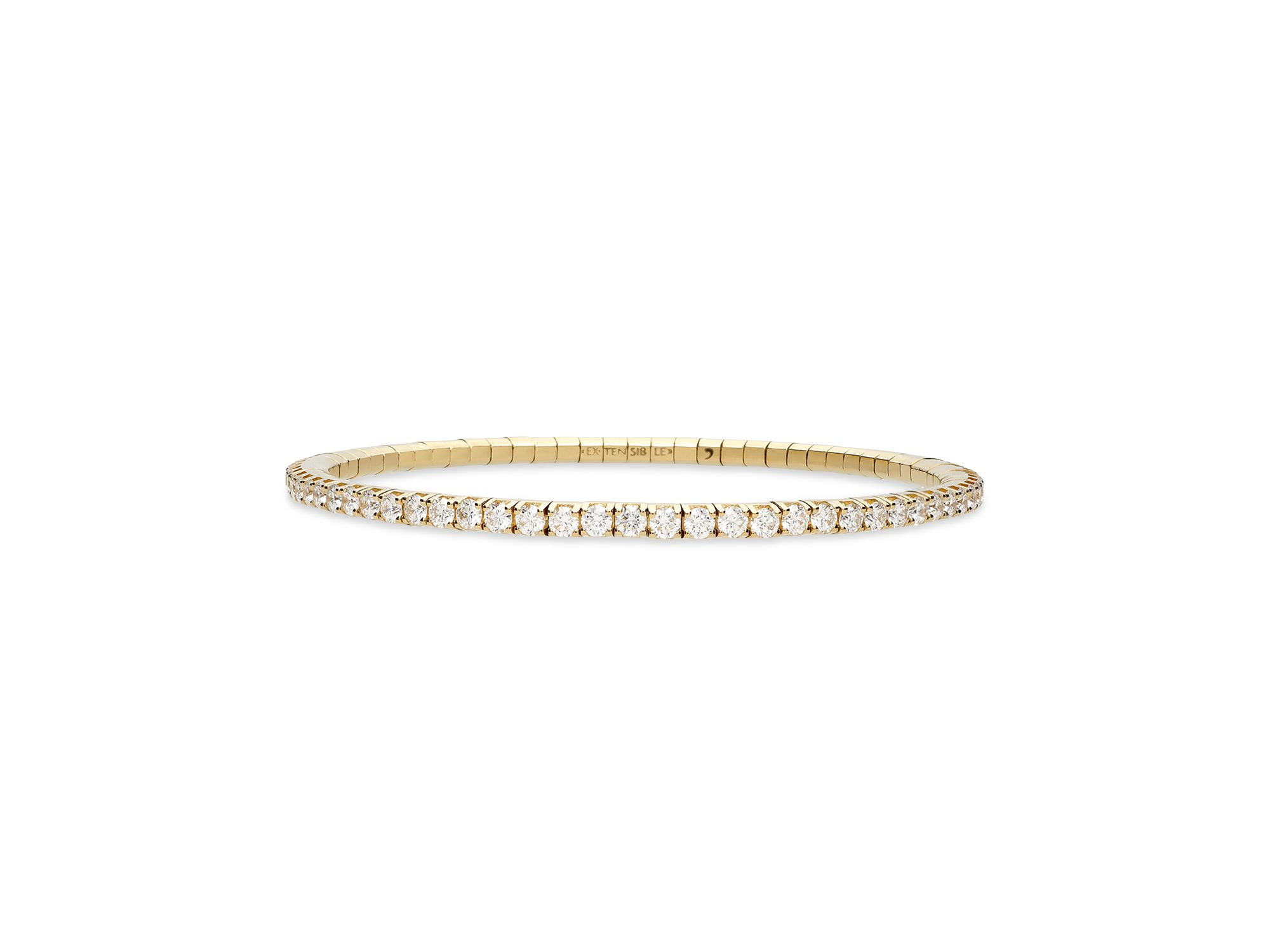 18K Yellow Gold Diamond Stretch Tennis Bracelet - Image 1