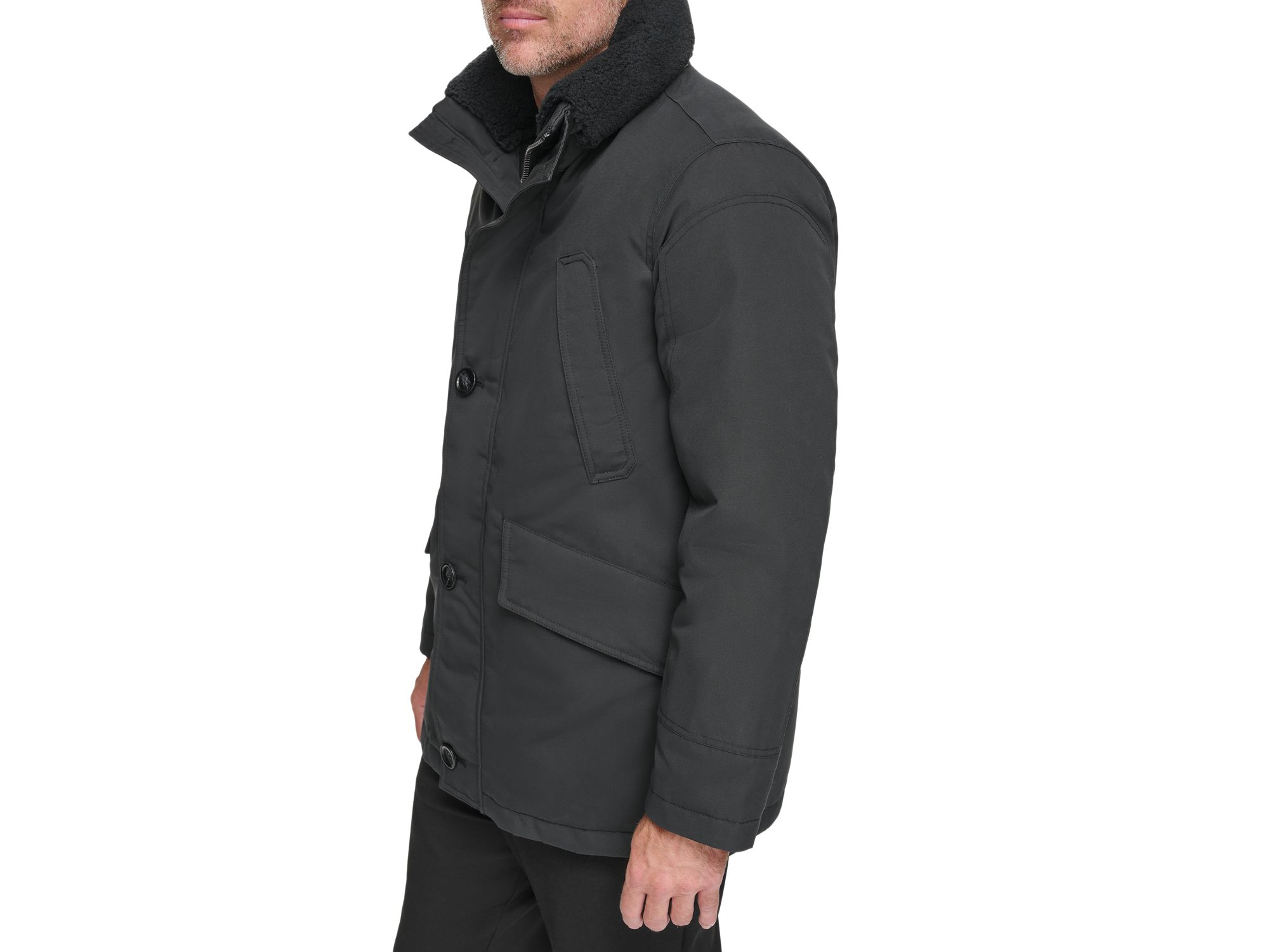 Wittstock Removable Sherpa Fleece Trimmed Waxed Jacket — Image 5