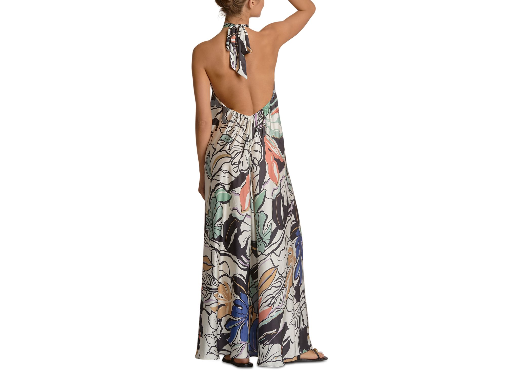 Printed Ring Halter Maxi Dress — Image 4