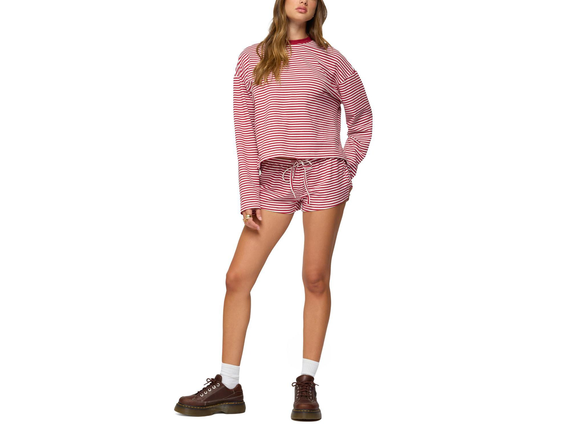 Jainee Striped Drawstring Shorts — Image 5