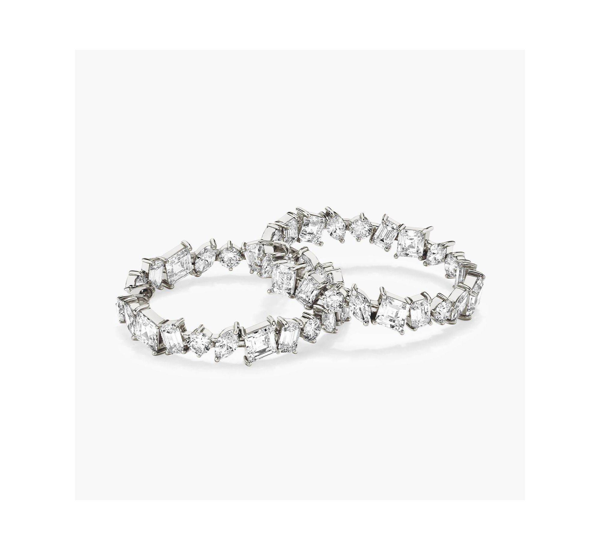 Illuminate Hoops in 14K White Gold, 18.3ctw Mixed Shaped Lab Grown Diamonds — Image 4