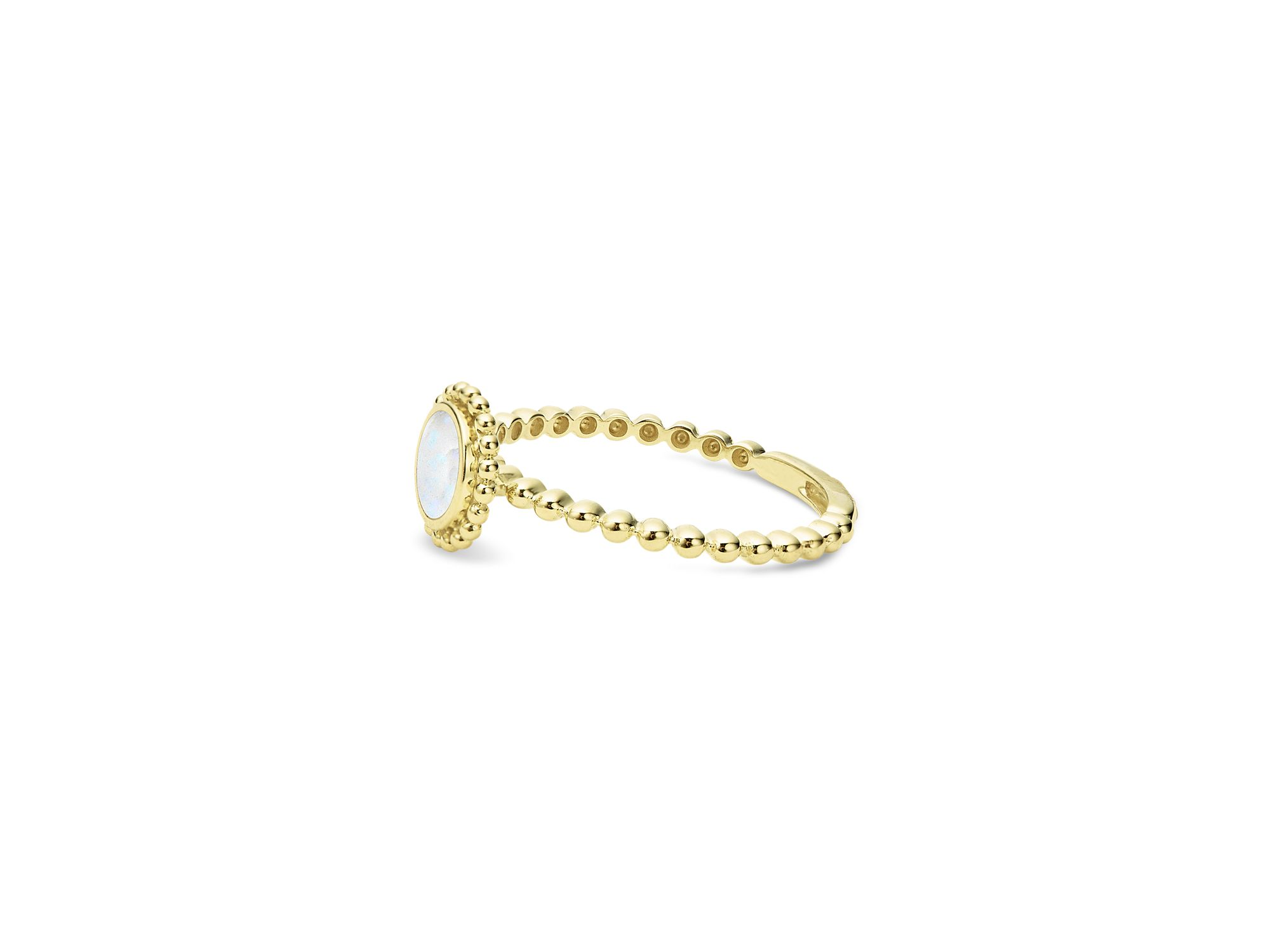18K Yellow Gold Covet Mother of Pearl Stack Ring — Image 5