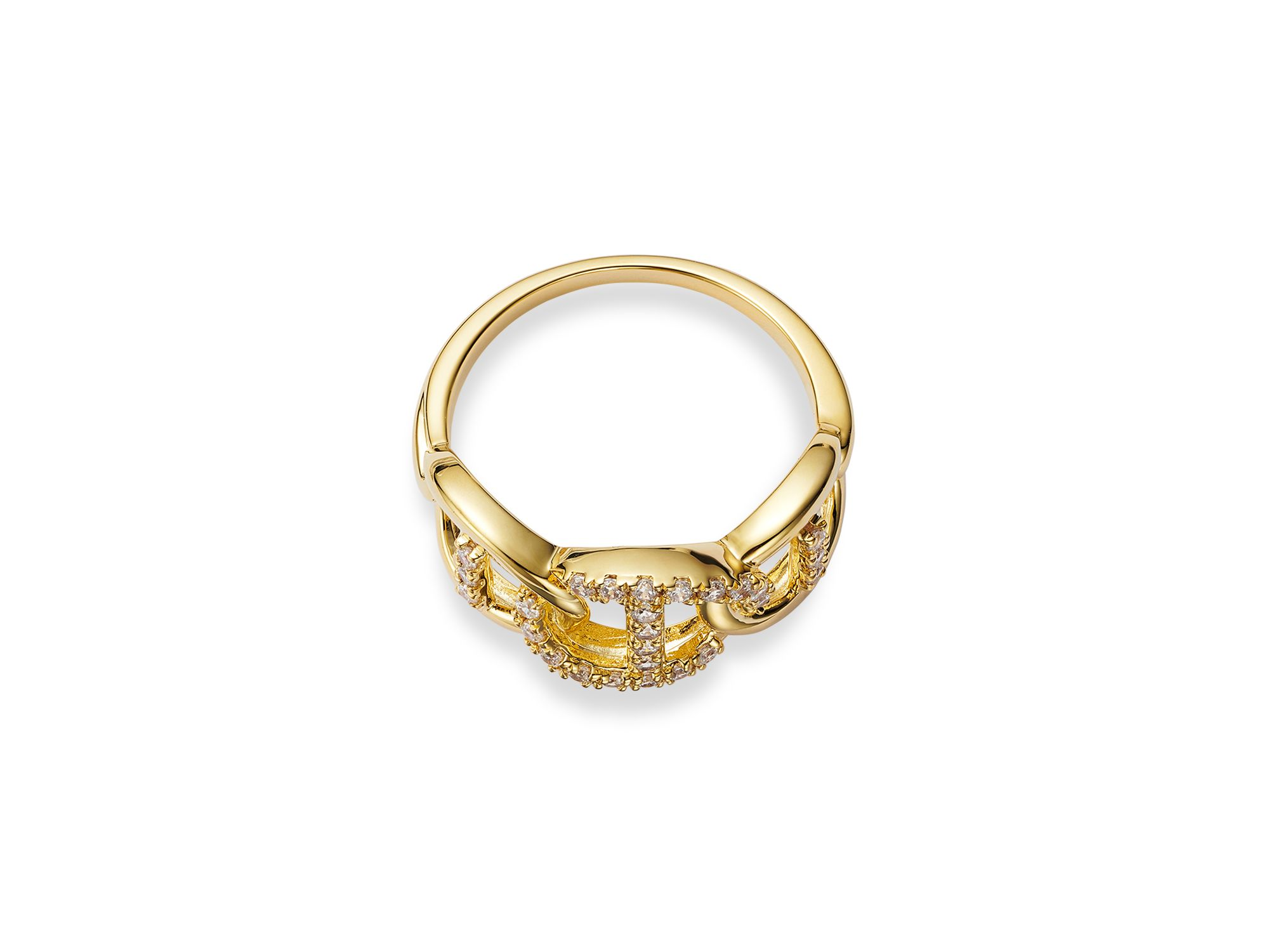 Diamond Link Ring in 14K Yellow Gold, 0.25 tcw — Image 4