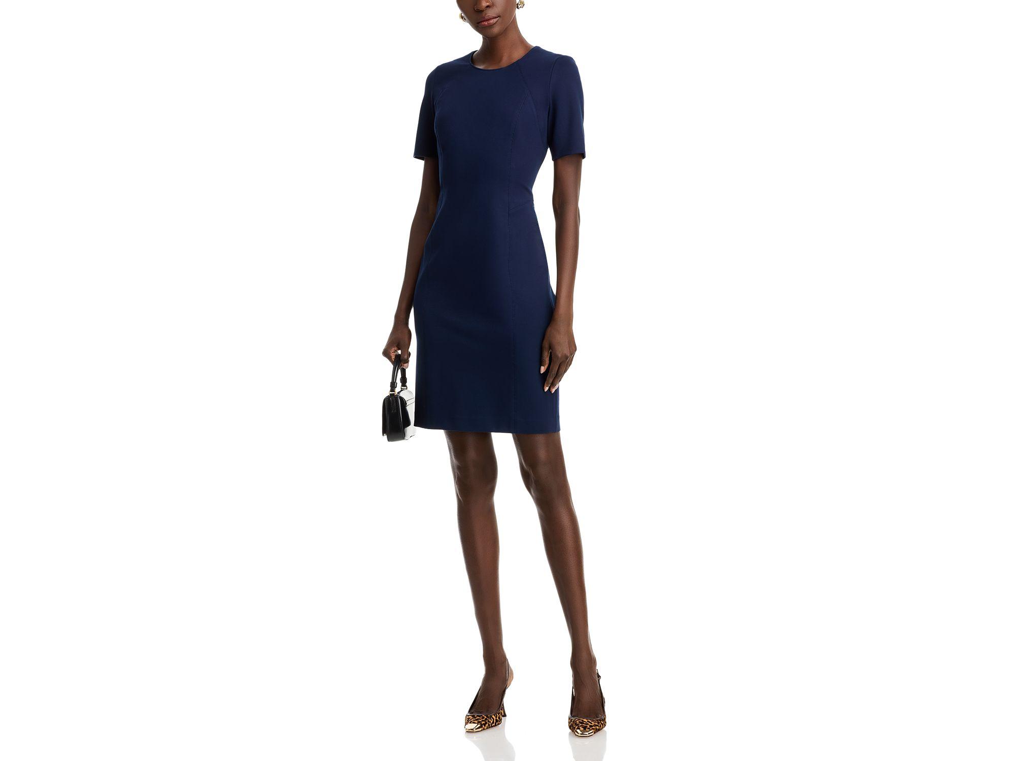 Judianne Short Sleeve Fitted Sheath Dress - Exclusive — Image 6