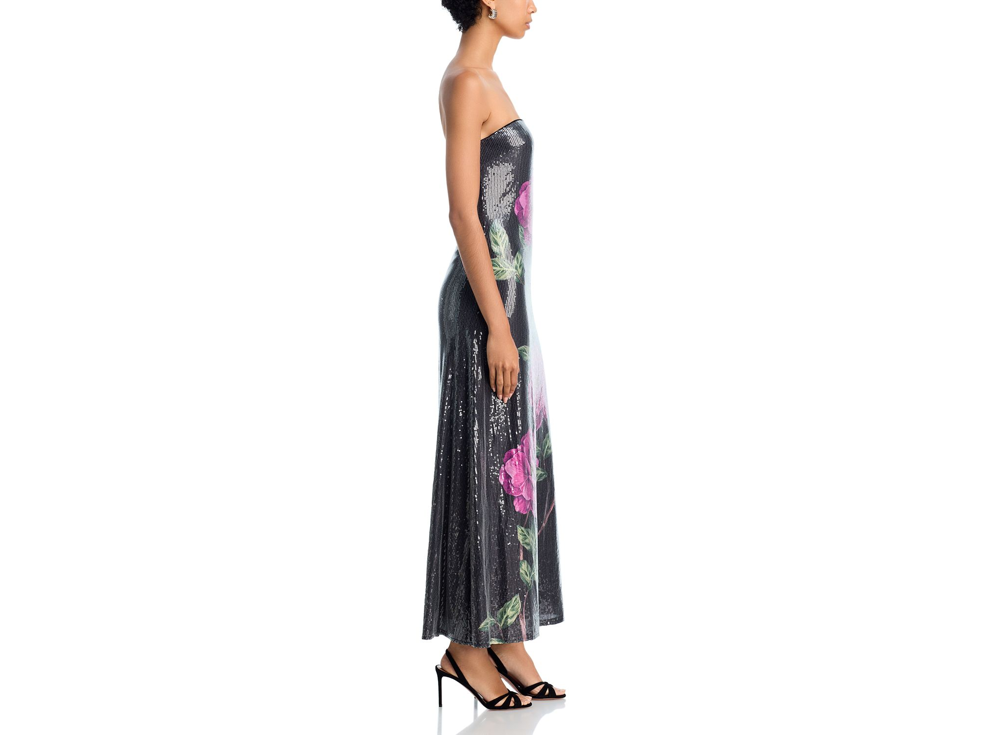 Sequin Strapless Oversized Floral Midi Dress - Exclusive — Image 5