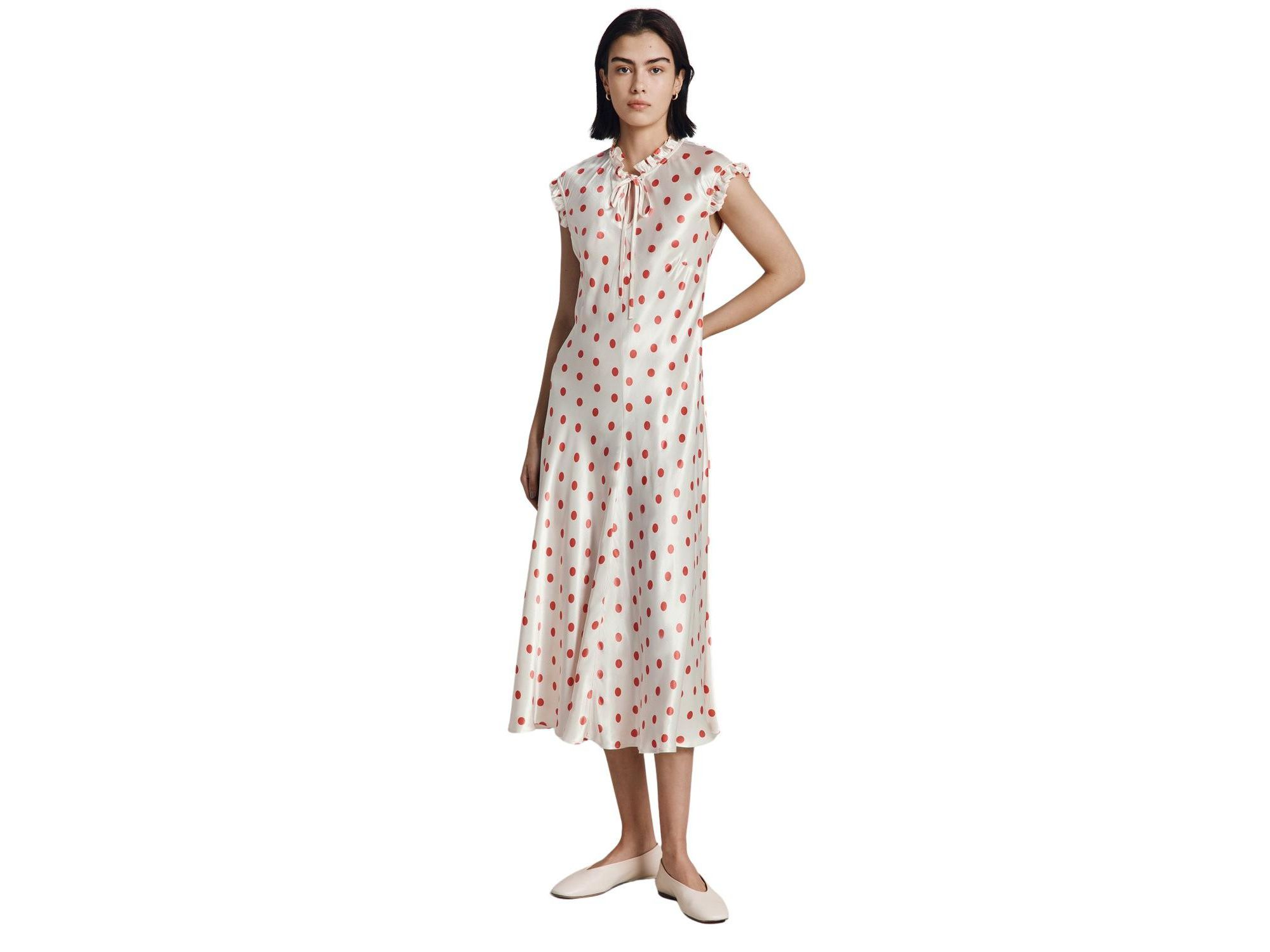 Cicely Polka Dot Satin Midi Dress — Image 4