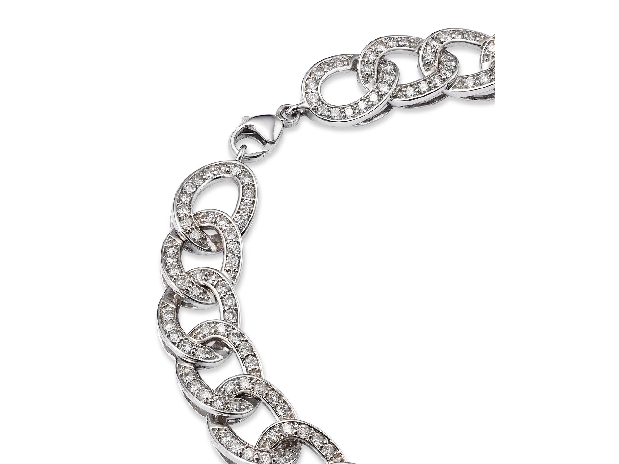 Diamond Chain Link Bracelet in 14K White Gold, 3.0 tcw — Image 6