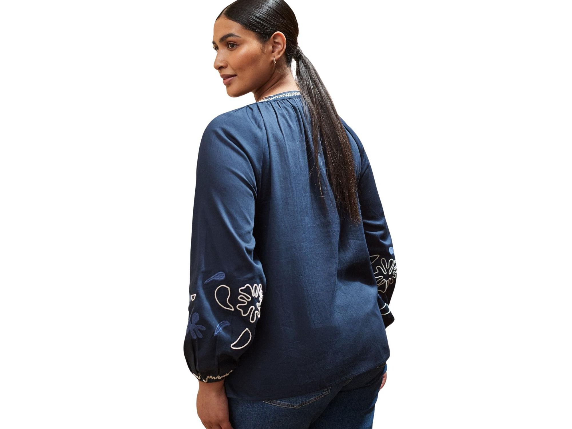 Long Sleeve Embroidered Blouse — Image 3