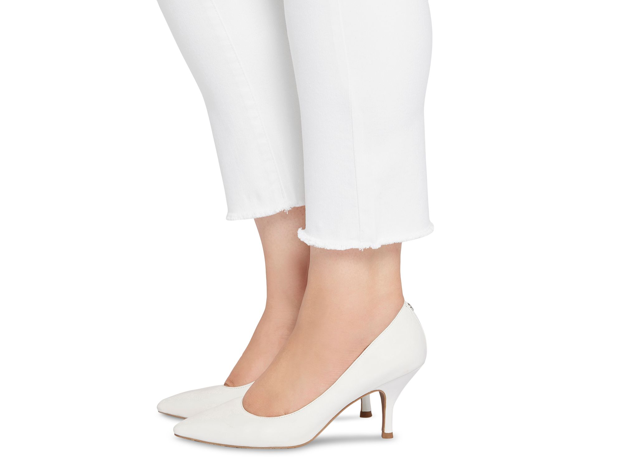 Sheri High Rise Slim Ankle Jeans in Optic White — Image 5