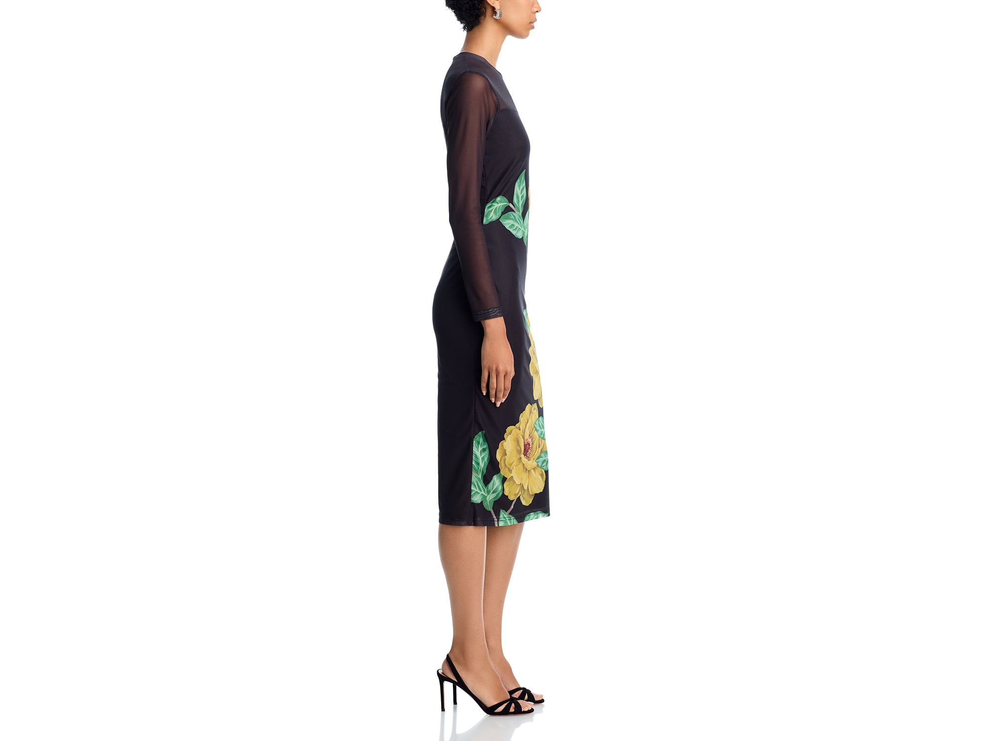 Mesh Floral Midi Dress - Exclusive — Image 4