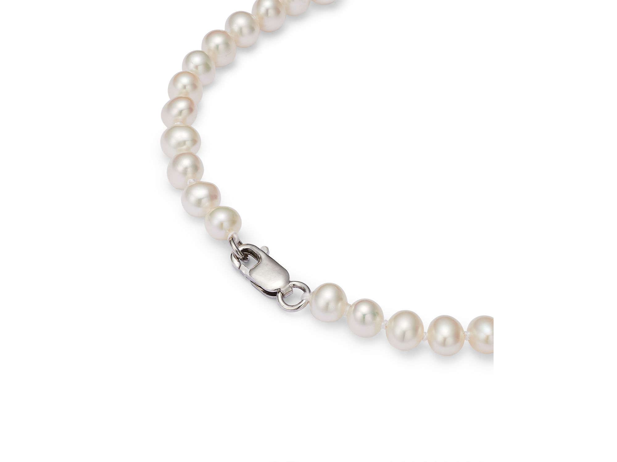 Cultured Freshwater Pearl Bracelet in 14K White Gold — Image 3