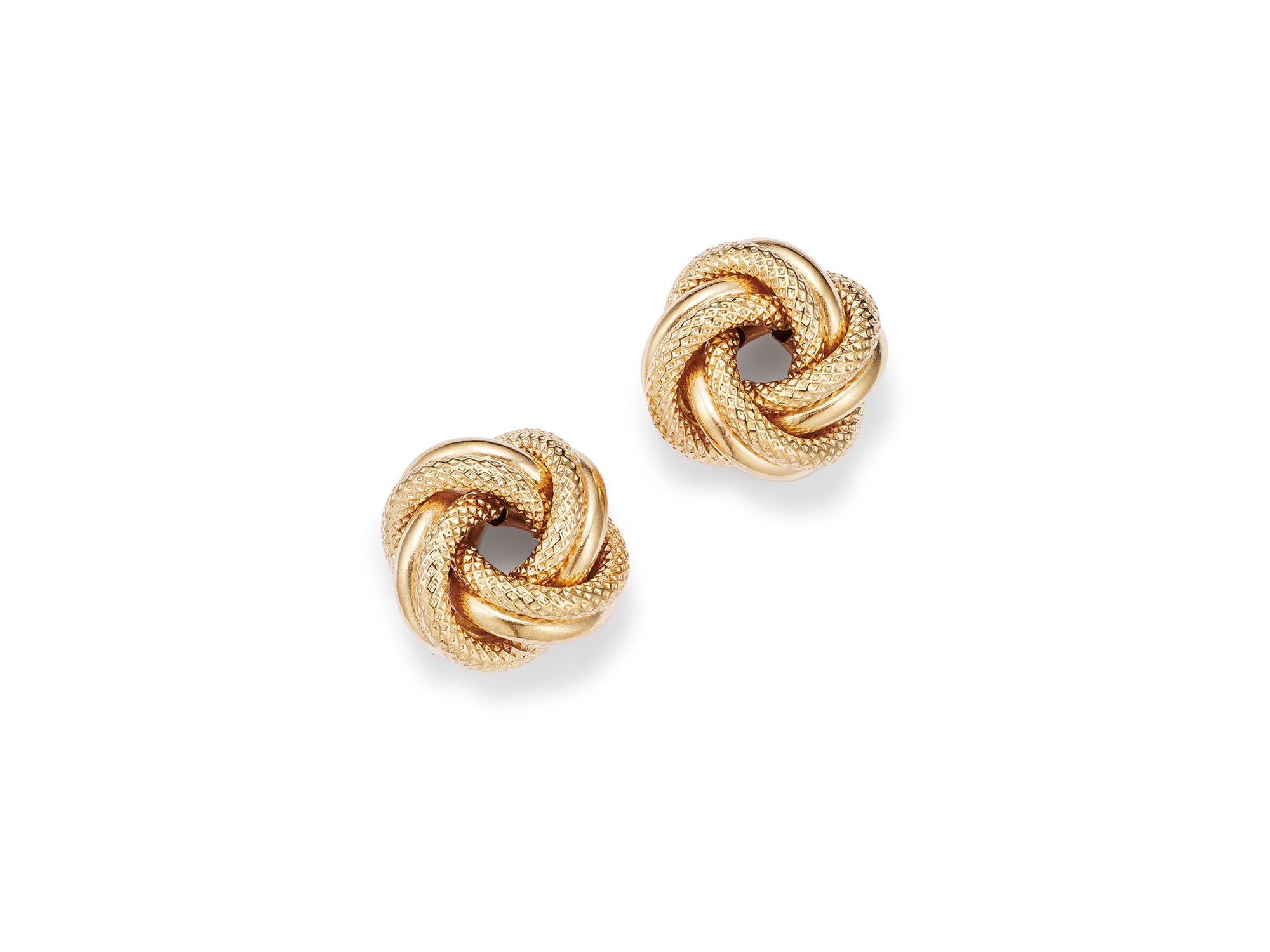 Love Knot Stud Earrings in 14K Yellow Gold — Image 3