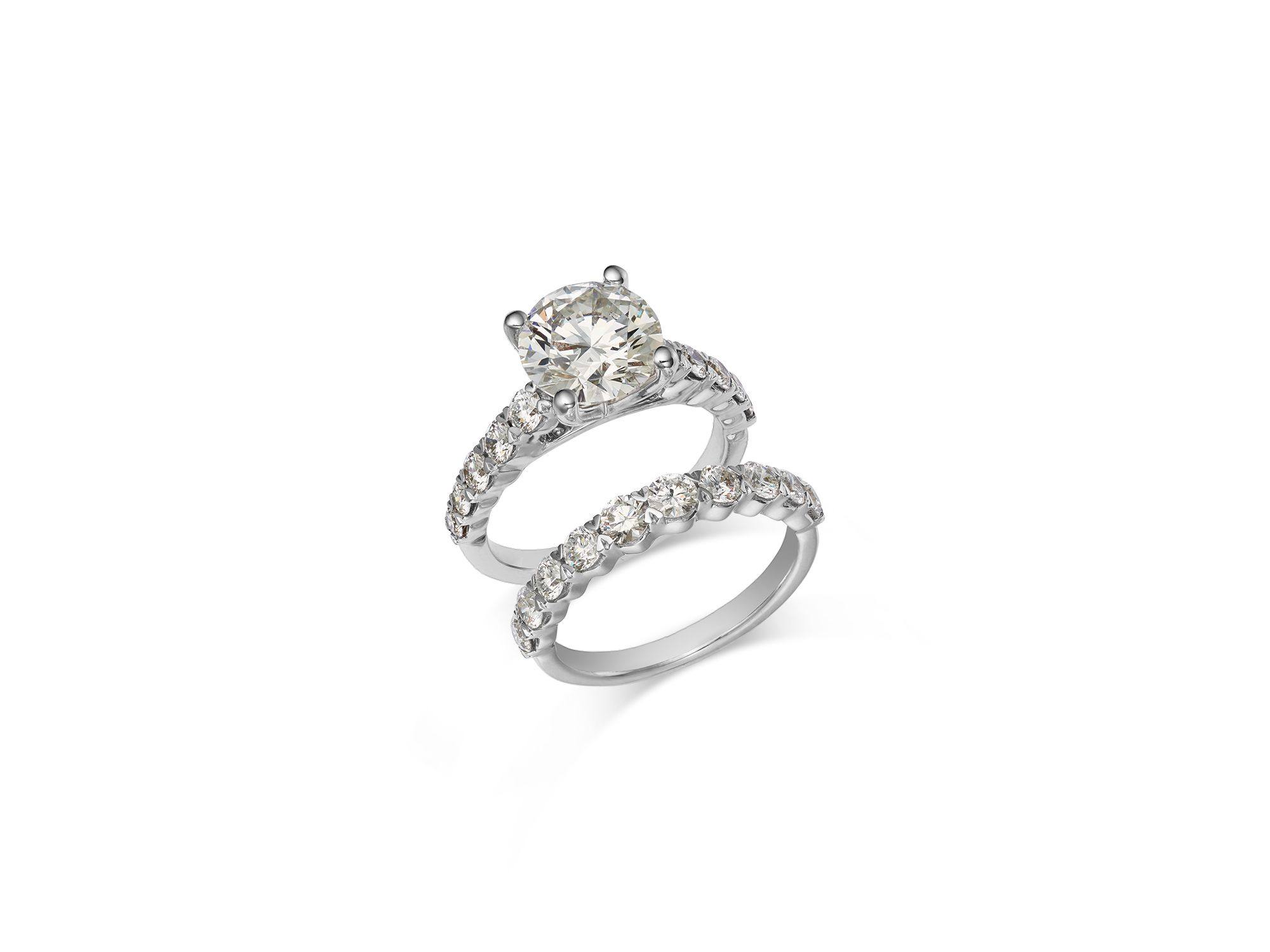 Certified Lab Grown Diamond Bridal Set in 18K White Gold, 4.75 tcw — Image 5