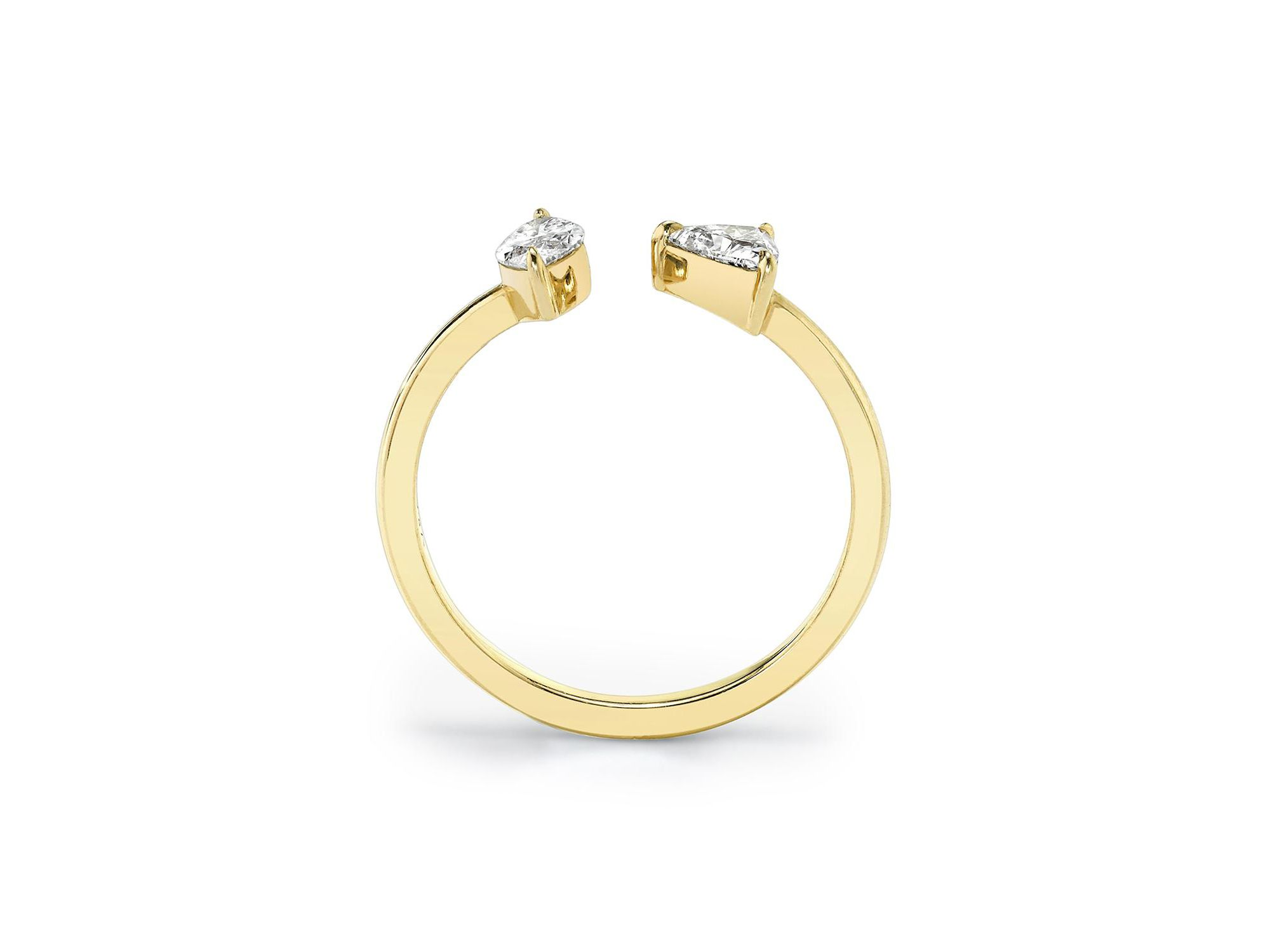 Mixed Lab-Grown Diamond Cuff Ring in 14K Yellow Gold, .50ctw Marquise & Trillion Lab Grown Diamonds — Image 4