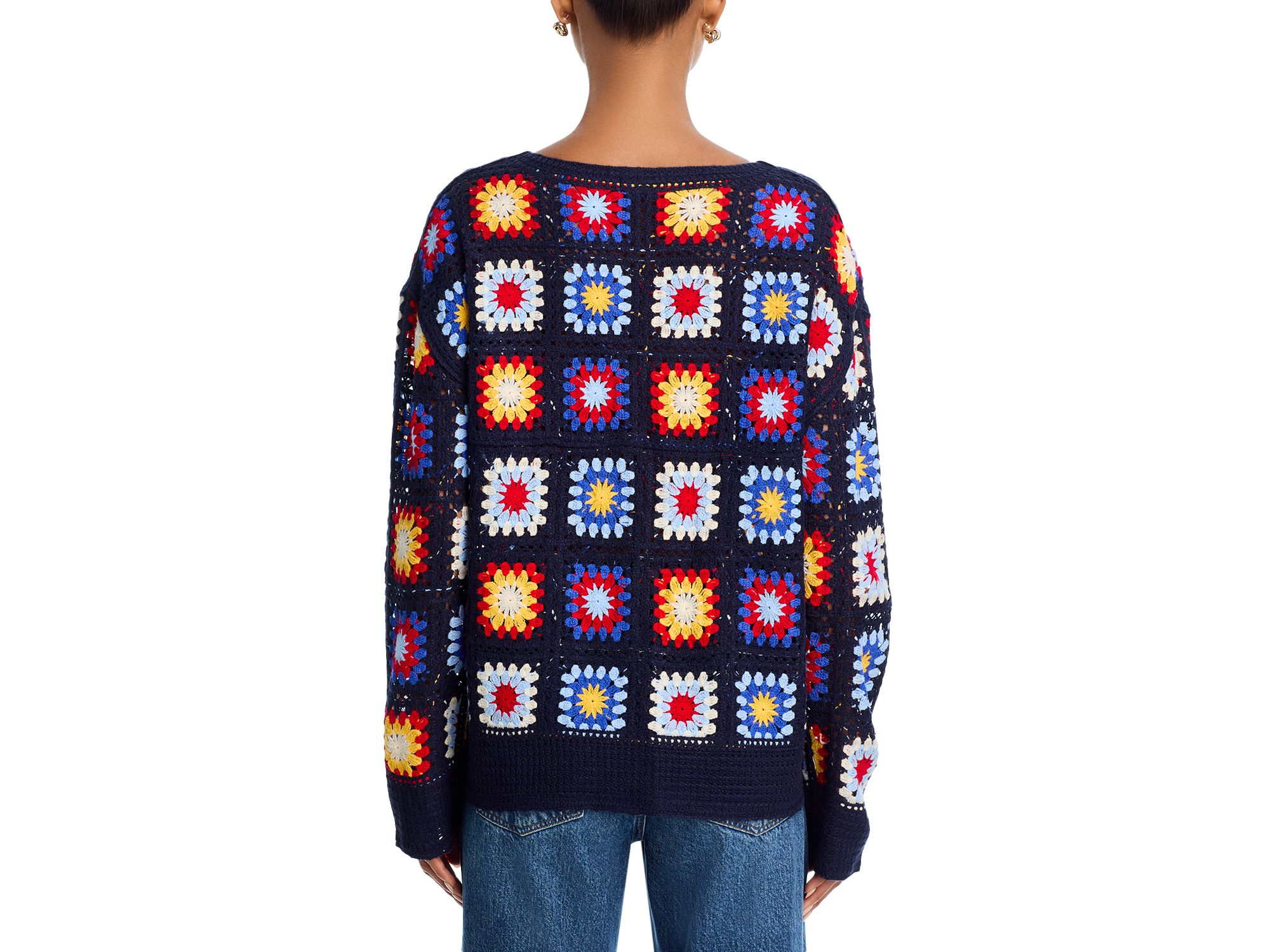 Rainbow Crochet Patchwork Sweater — Image 3