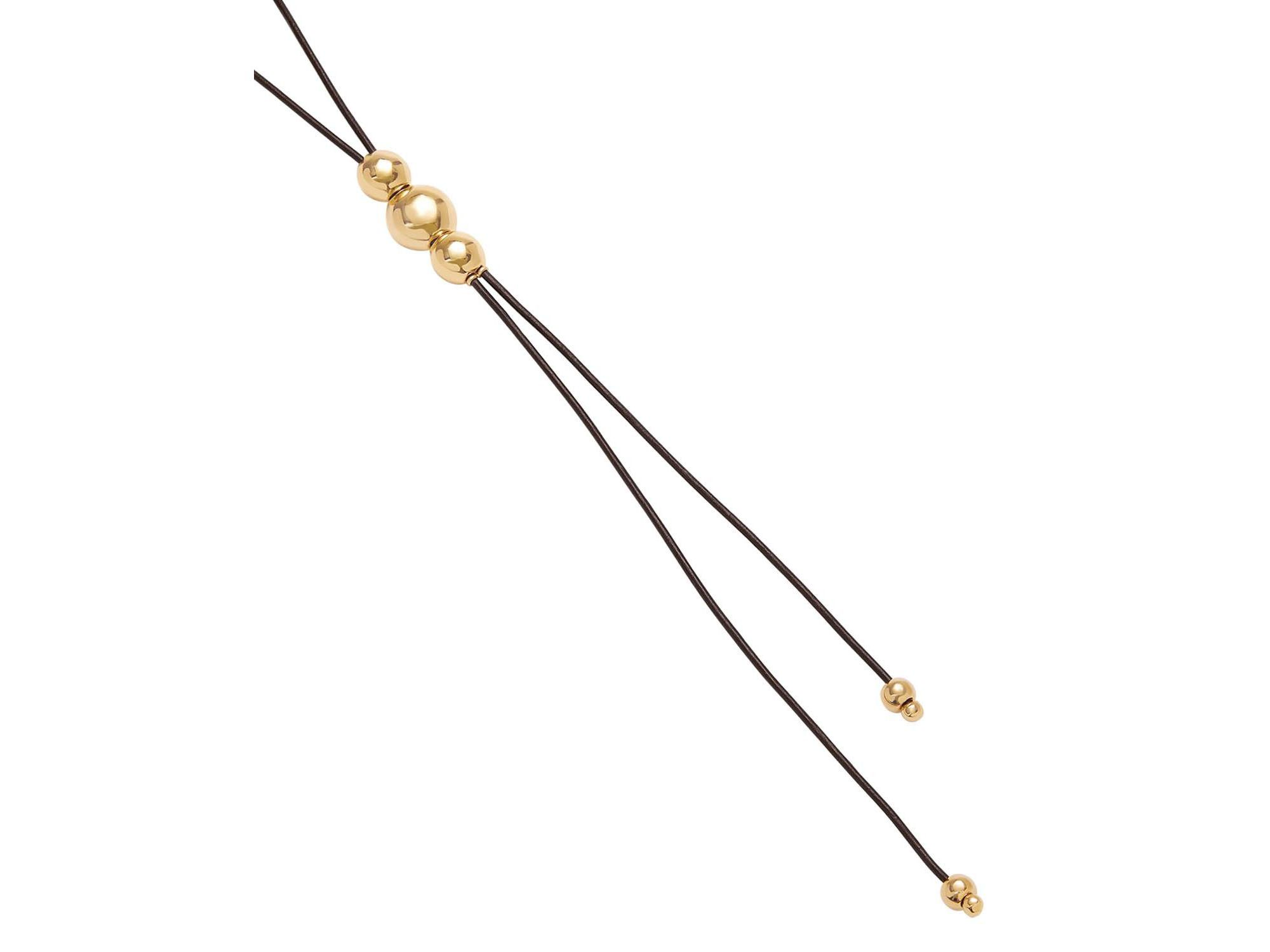 Triple-Bead Leather Necklace — Image 4
