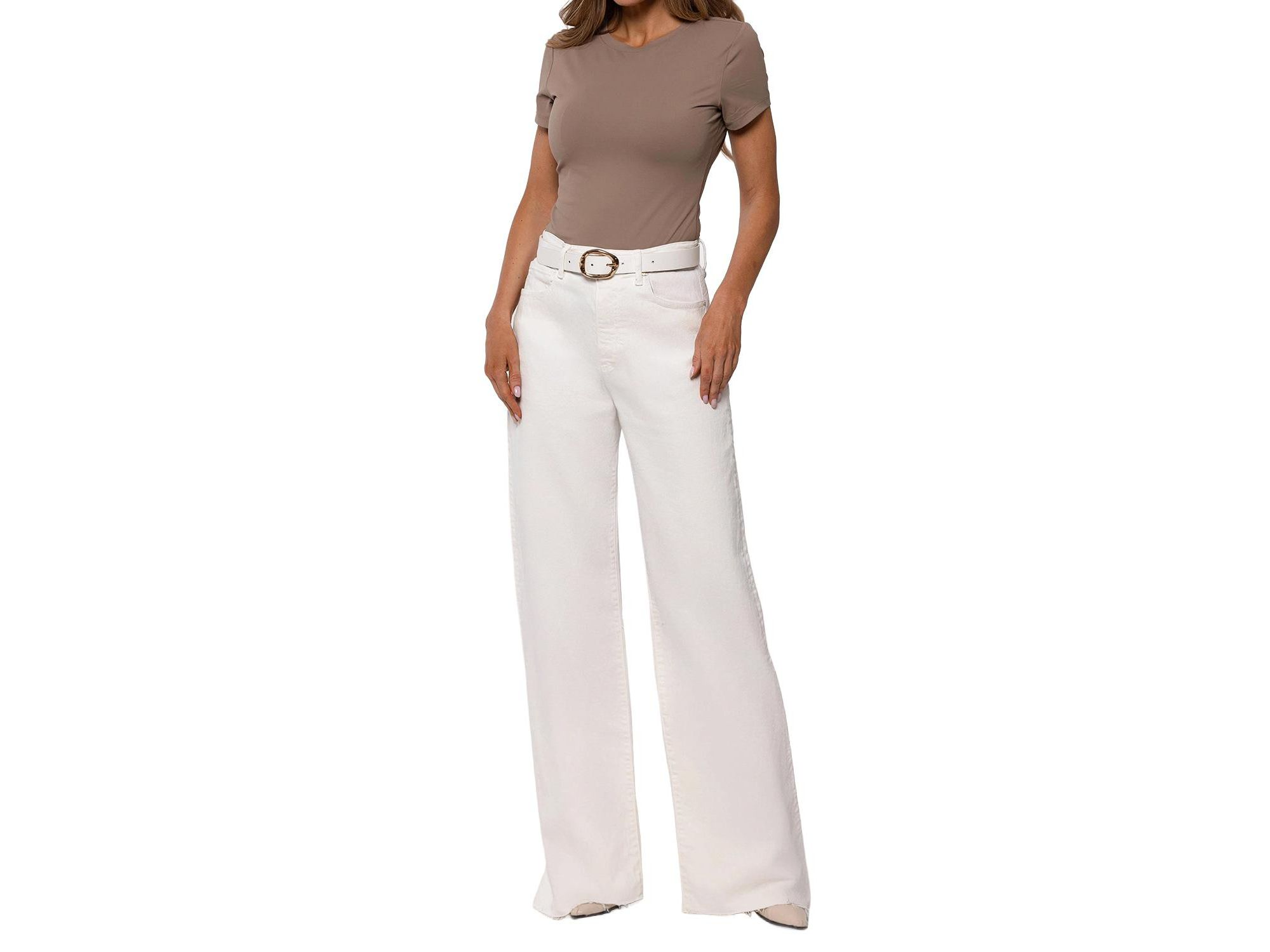 High Rise Phoenix Wide Leg Pant in White — Image 3