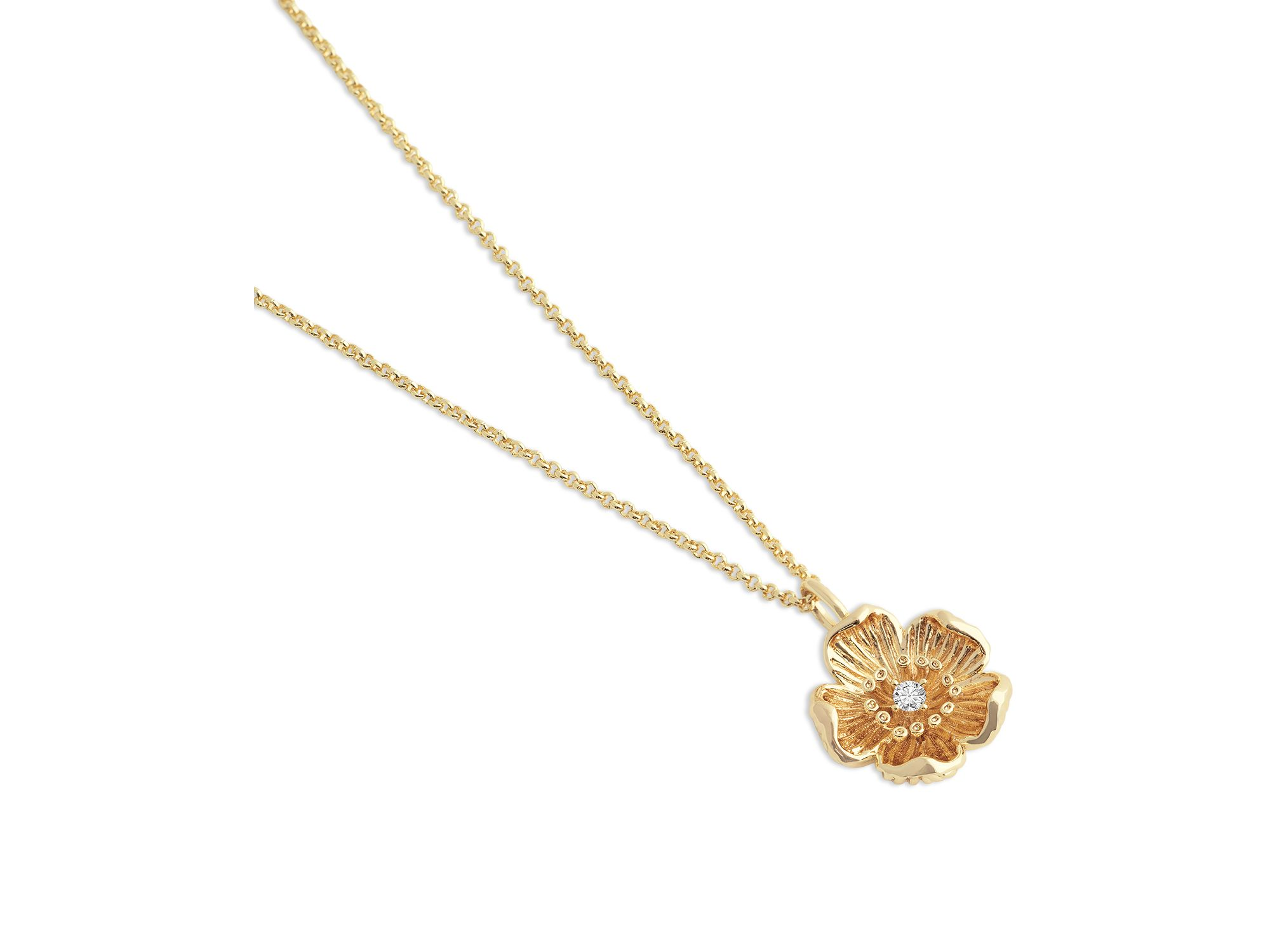 Wildflowers Pavé Flower Pendant Necklace, 16"-17" — Image 4