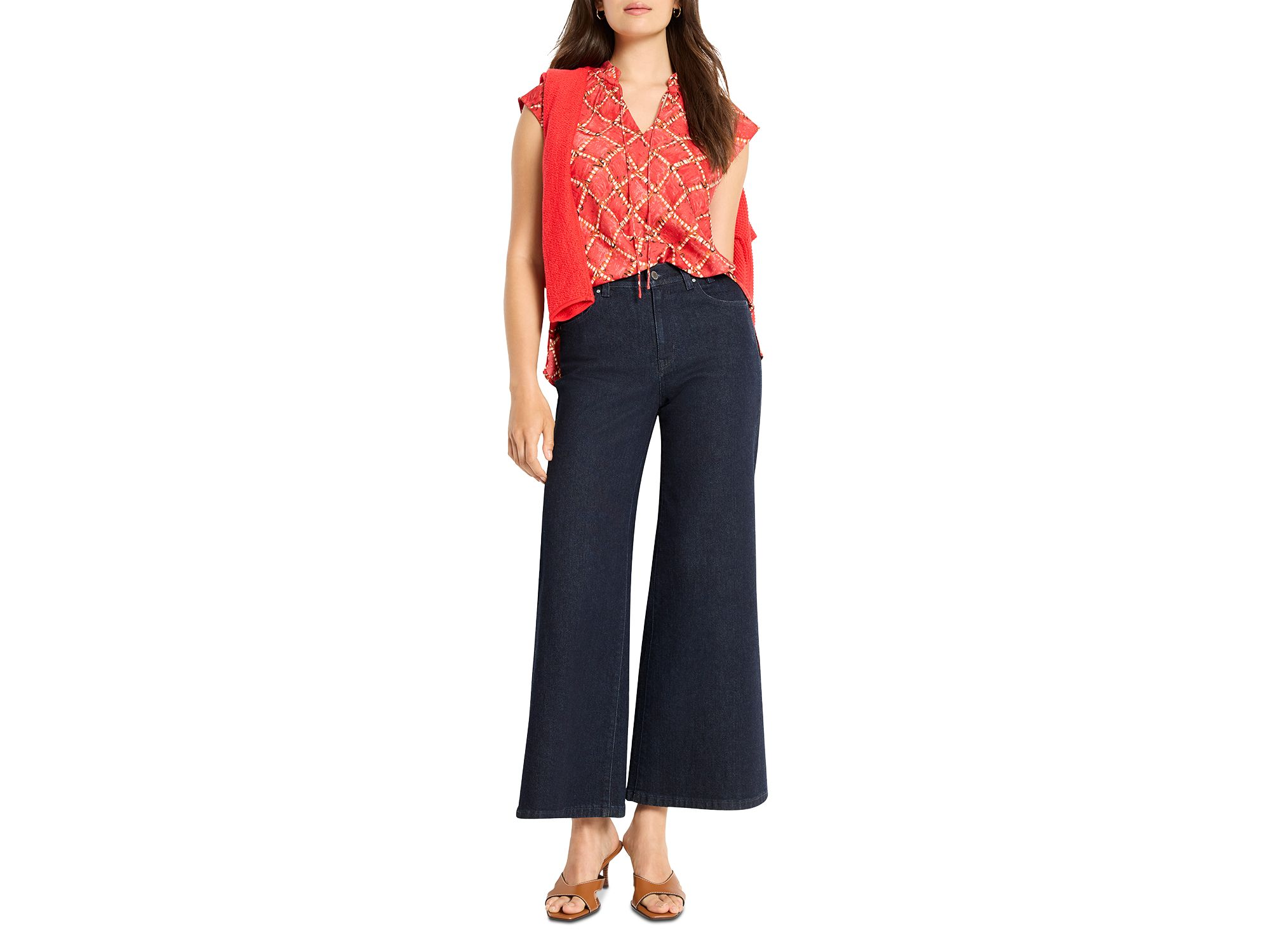 Squiggle Check Cap Sleeve Top — Image 4