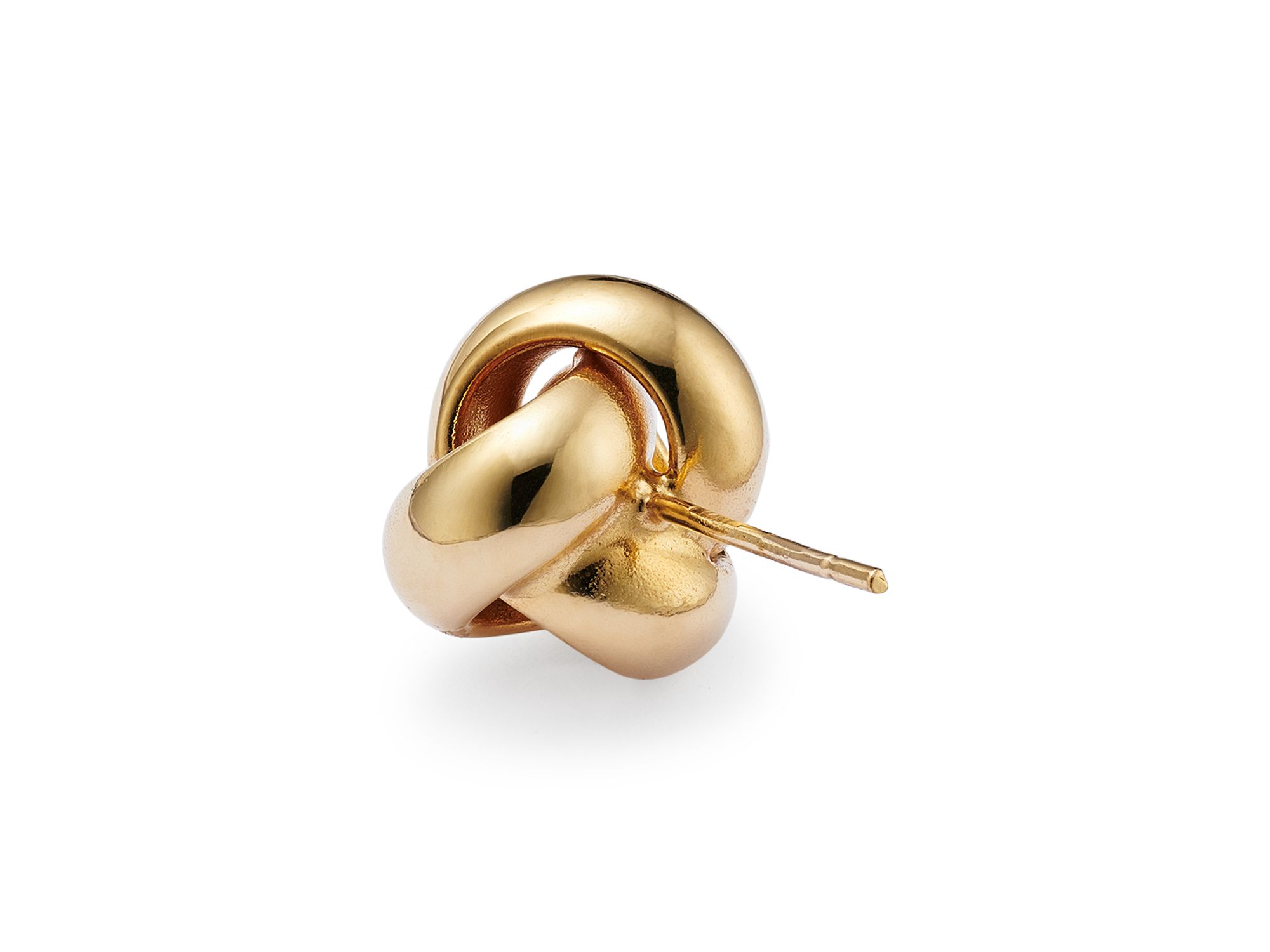 Love Knot Stud Earrings in 14K Yellow Gold — Image 3