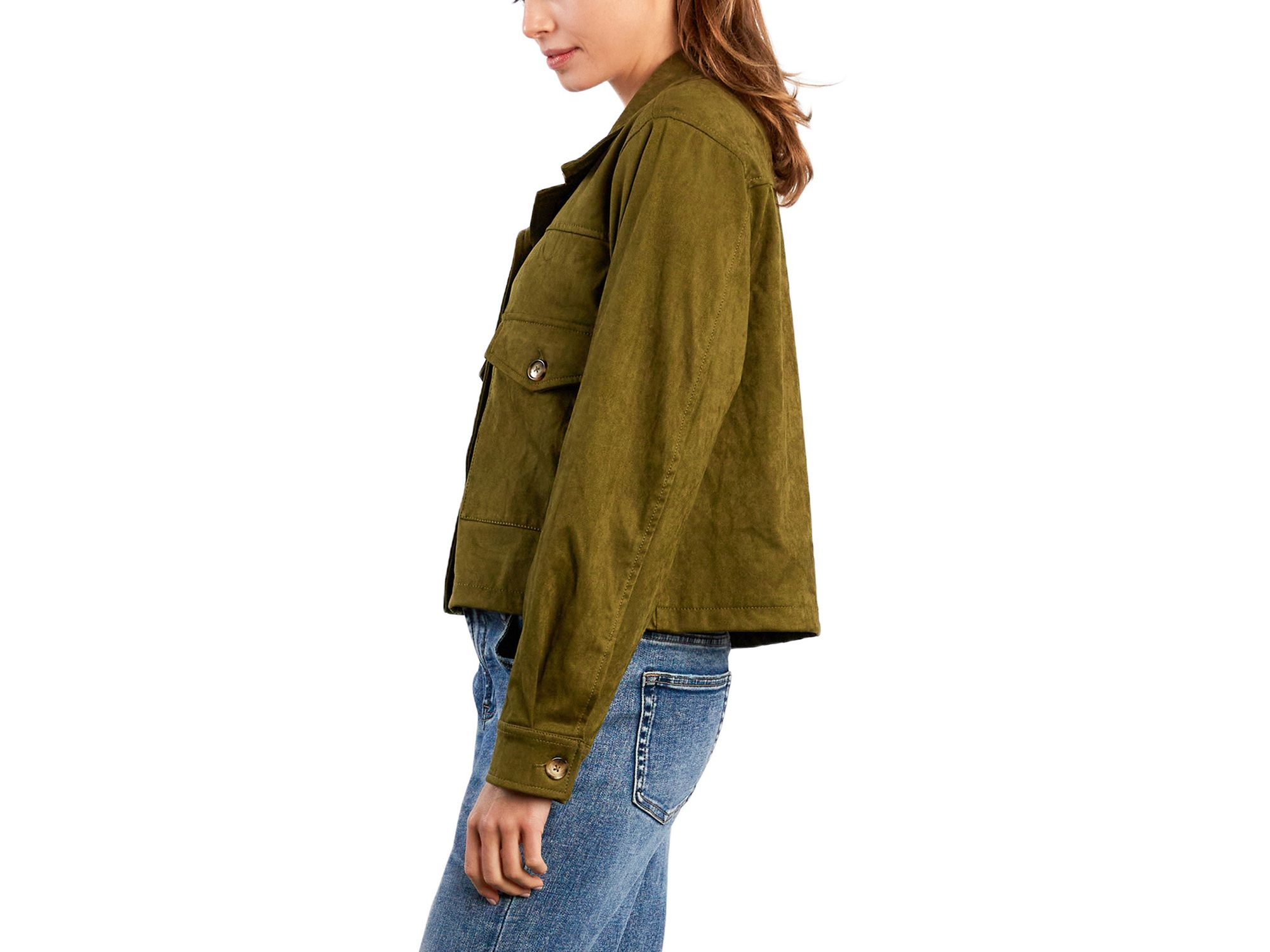 Boxy Faux Suede Jacket — Image 3