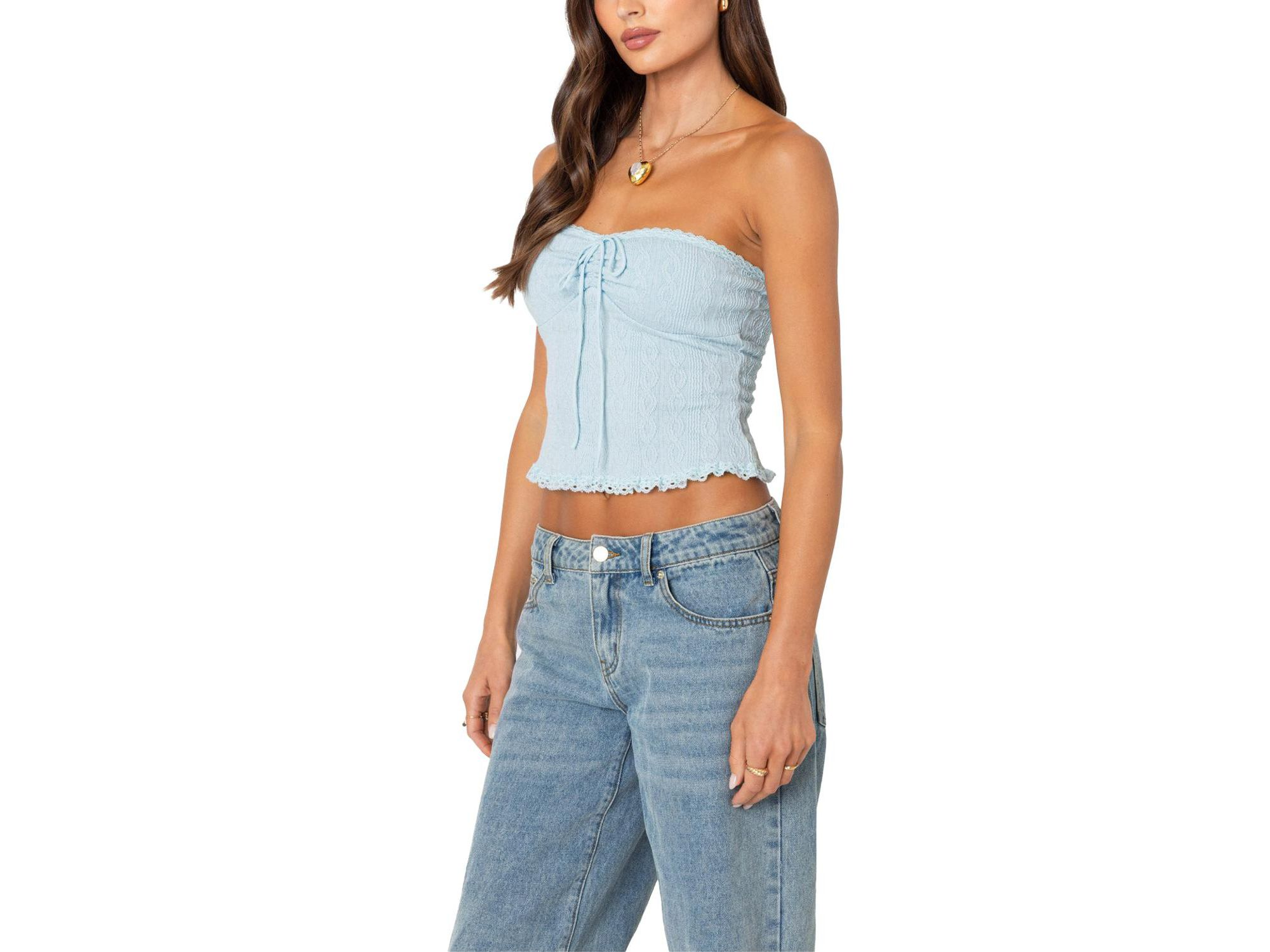 Lacey Knit Tube Top — Image 3