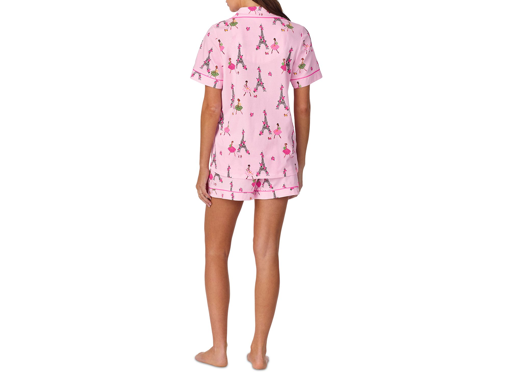 Eiffel Tower Print Shorty Pajama Set — Image 5