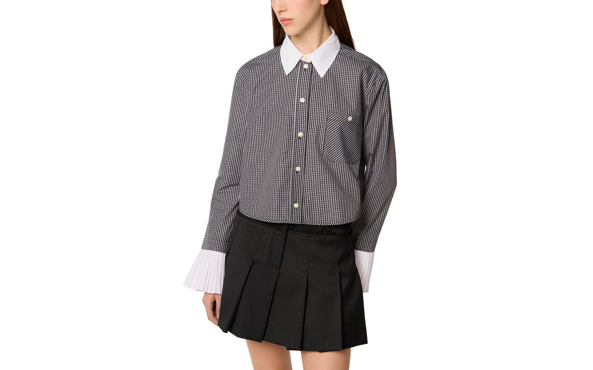 Cotton Shirt with Pleated Cuffs — Image 4