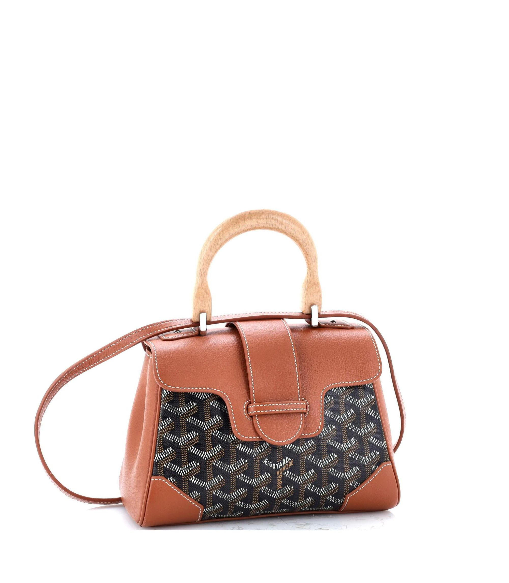 Mini Saigon Top Handle Bag Coated Canvas with Leather — Image 4