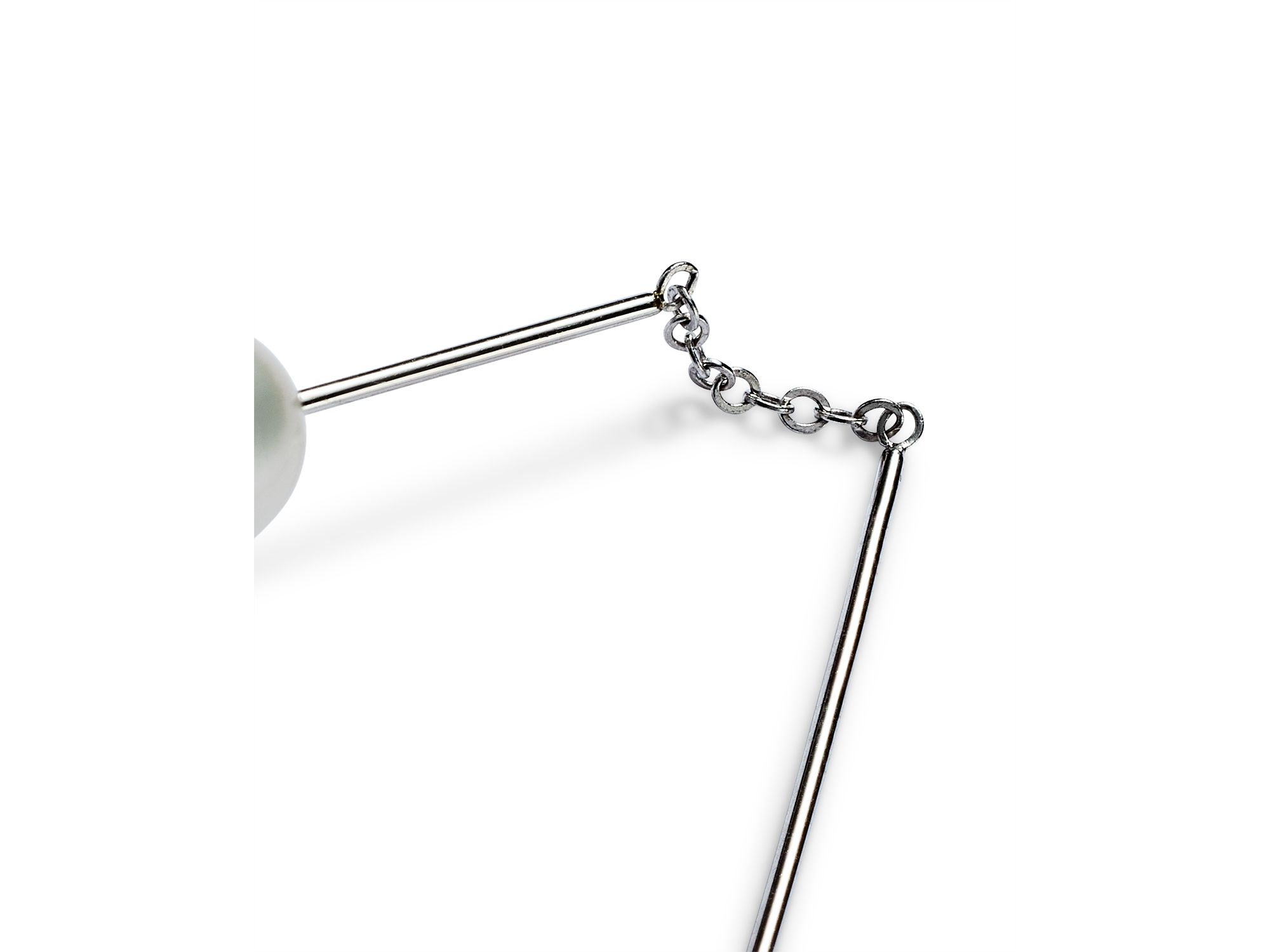 Sterling and Cultured Freshwater Pearl Threader Earrings, 9mm — Image 3