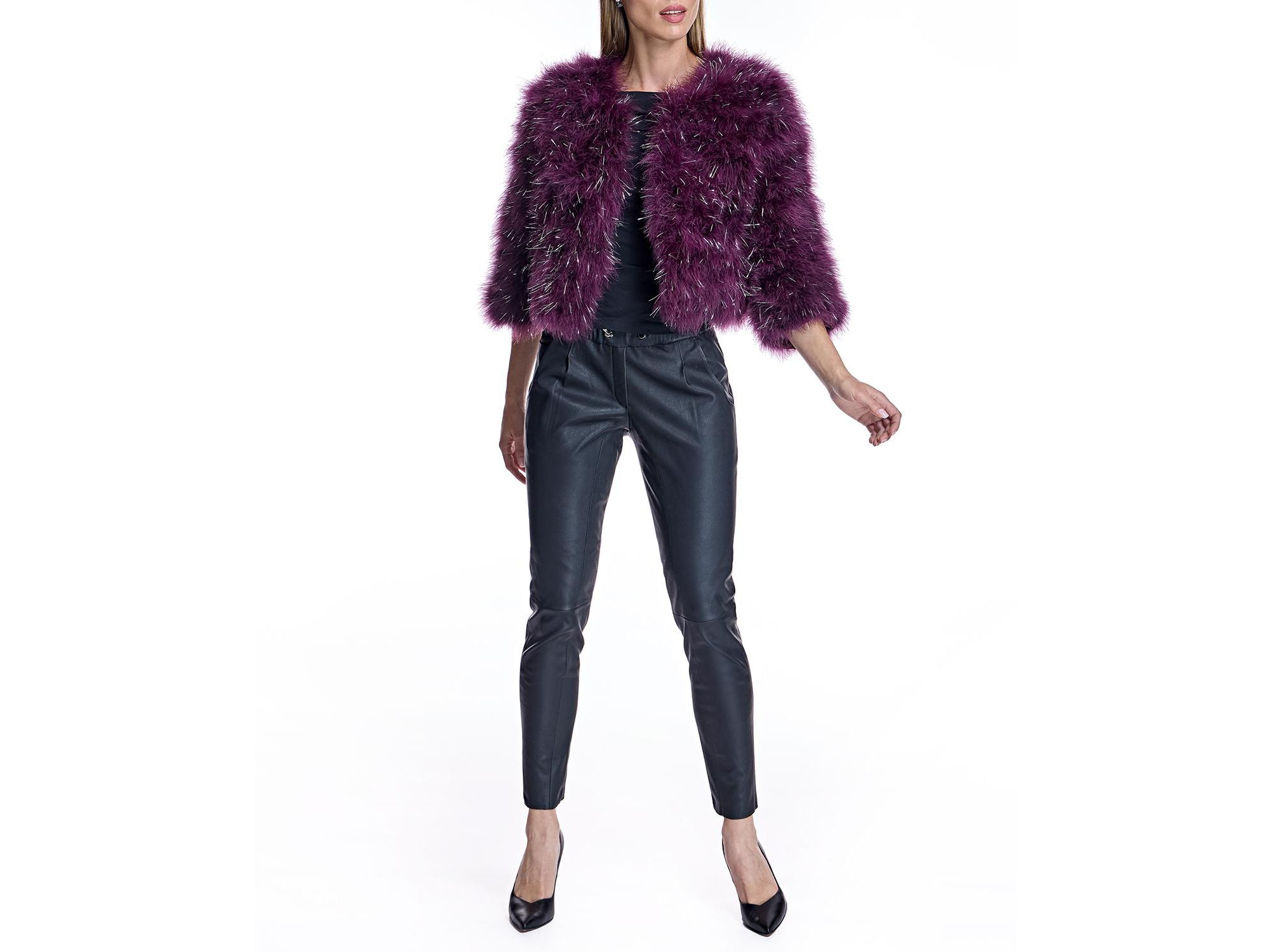Feather Bolero with Metallic Thread Inserts — Image 6