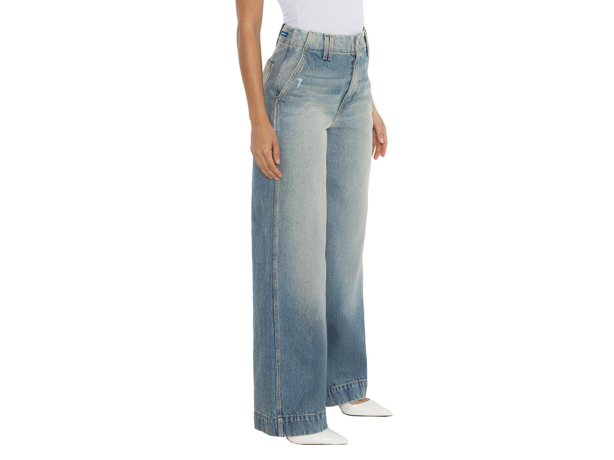 High Rise Rosalie Trouser Jeans in Denim Wash — Image 4