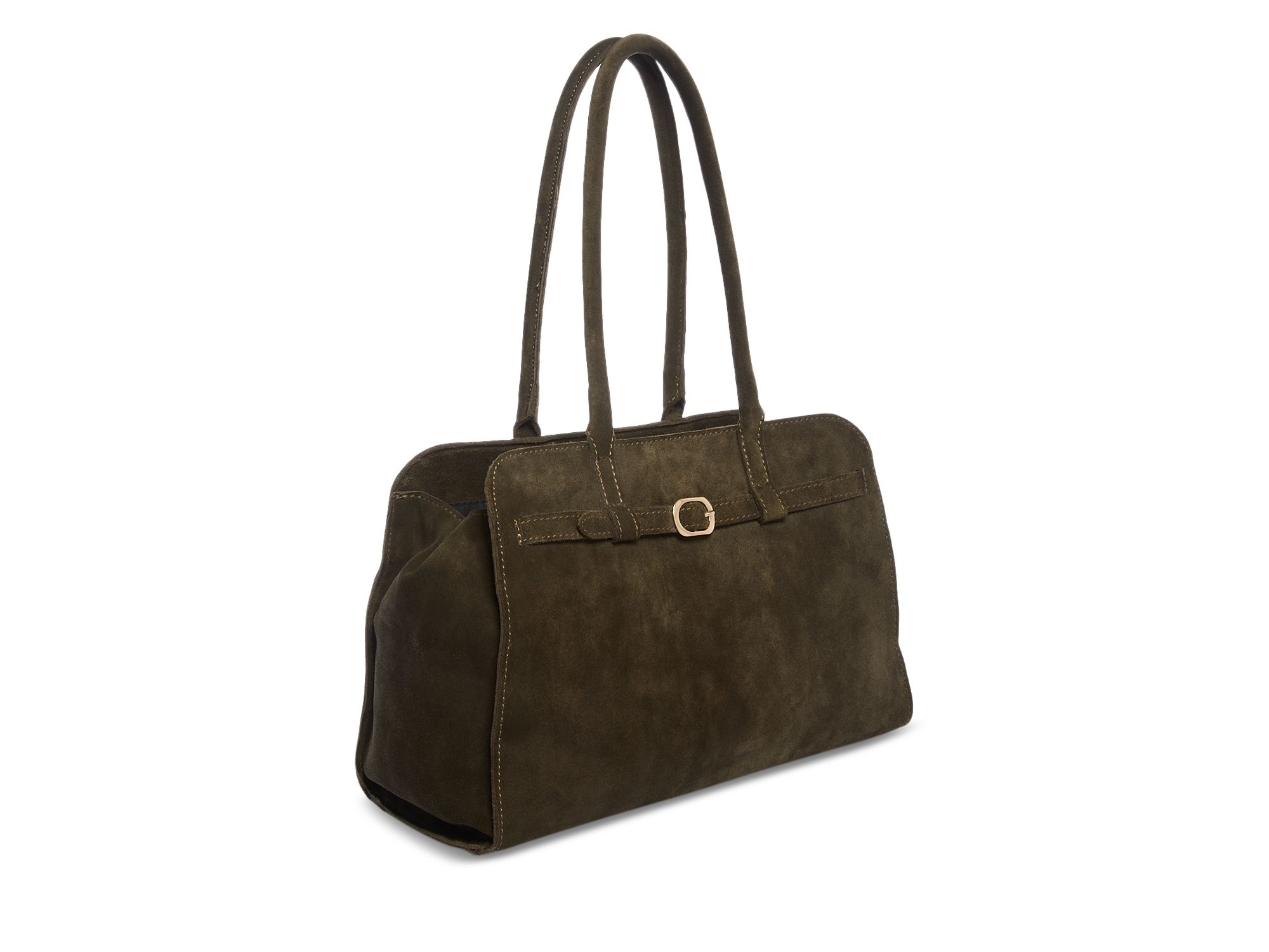 Suede Belted Shoulder Bag — Image 4