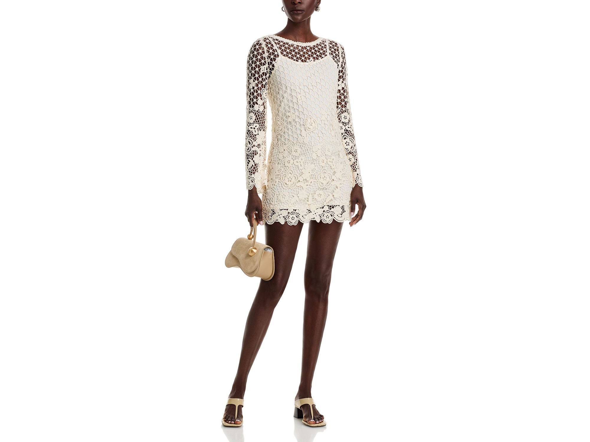 Crochet Boat Neck Bell Sleeve Dress - Exclusive — Image 6