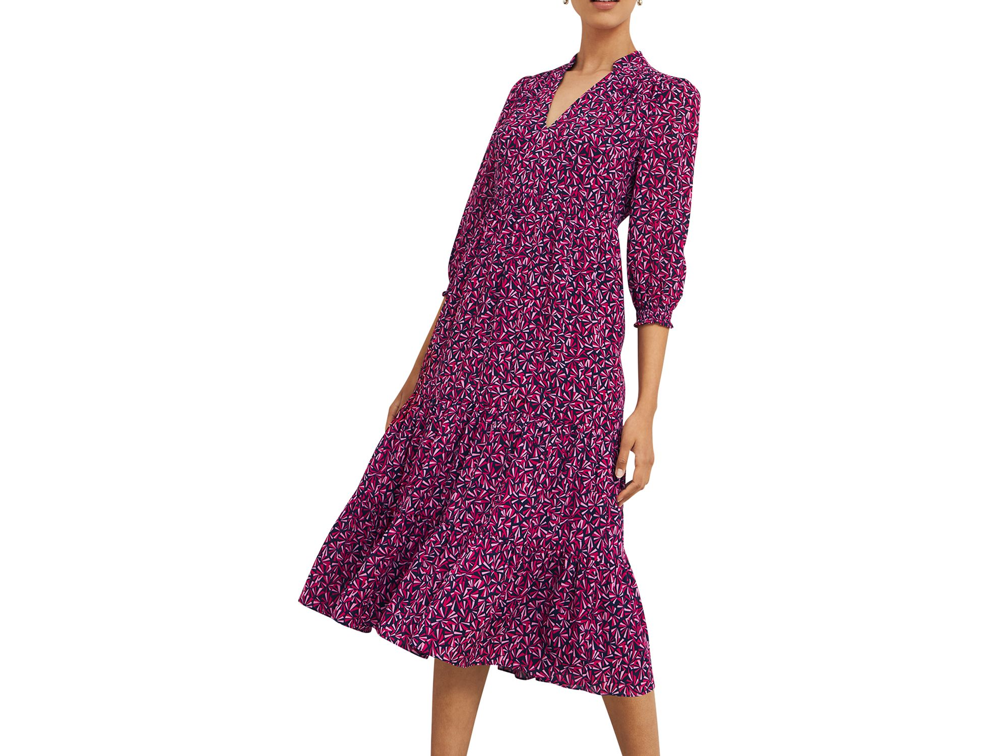 Freda Printed Tiered Midi Dress — Image 4