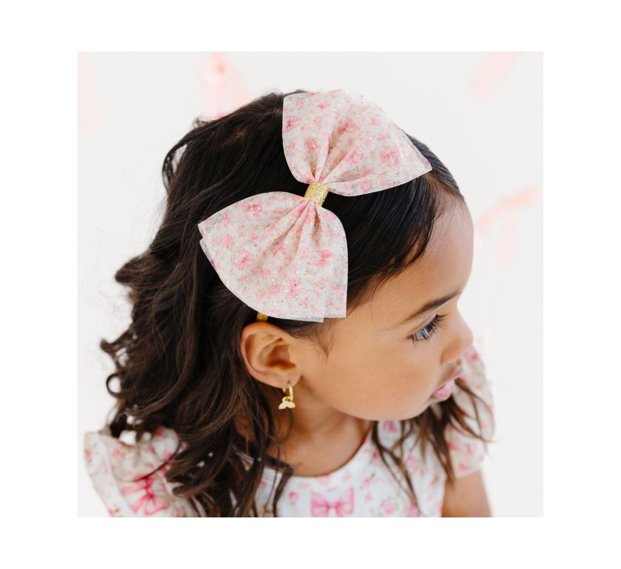 Girls' Ditsy Floral Tulle Bow Headband - Little Kid, Big Kid — Image 3
