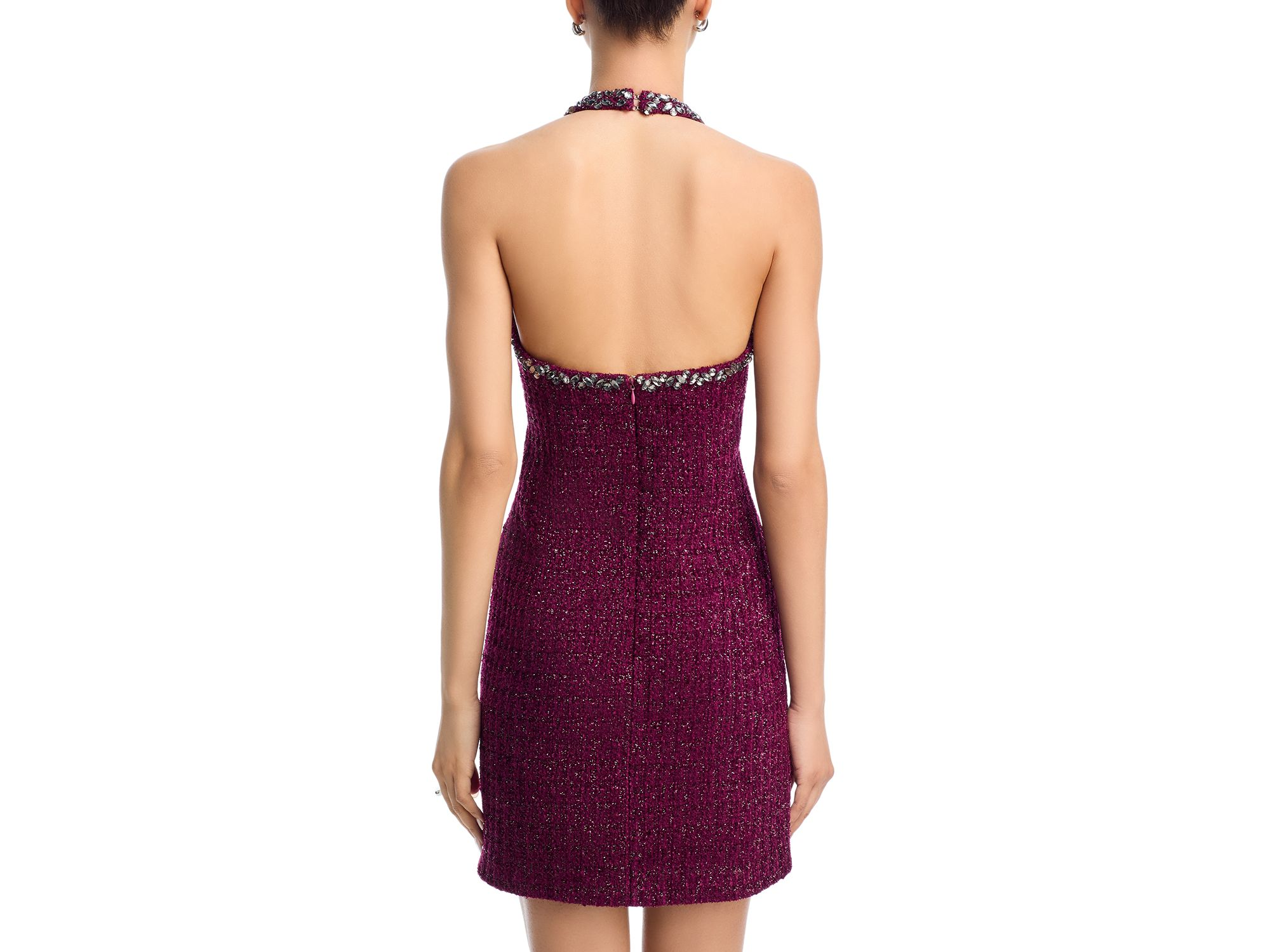 Tweed Halter Mini Dress - Exclusive — Image 3